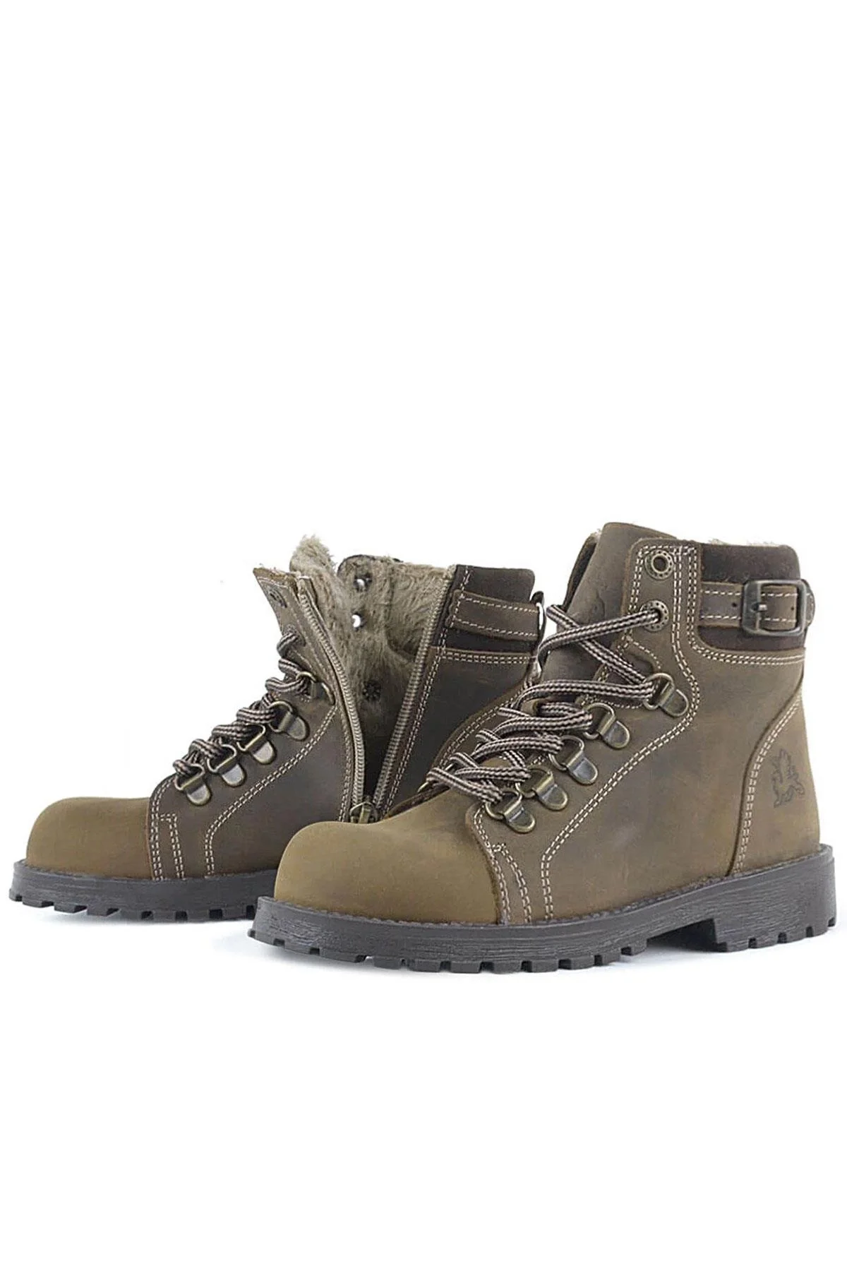 Rakerplus Griffon Hakiki Deri Kum Fermuarlı Kışlık Çocuk Bot