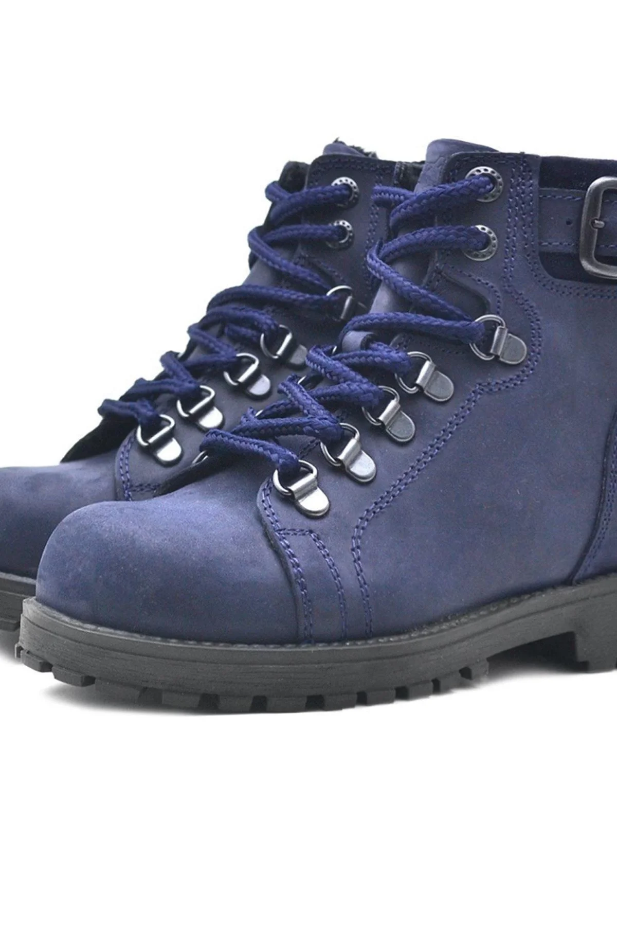 Rakerplus Griffon Hakiki Deri Lacivert Fermuarlı Çocuk Botu