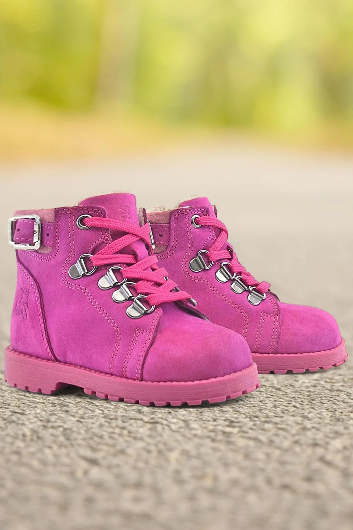 Rakerplus Griffon Hakiki Deri Pembe Fermuarlı Kışlık Kız Bebek Bot