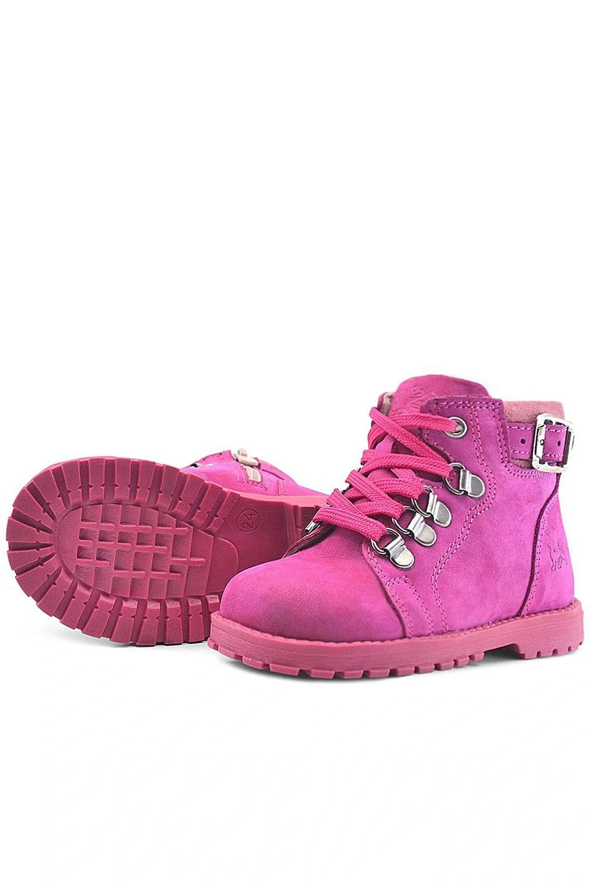 Rakerplus Griffon Hakiki Deri Pembe Fermuarlı Kışlık Kız Bebek Bot