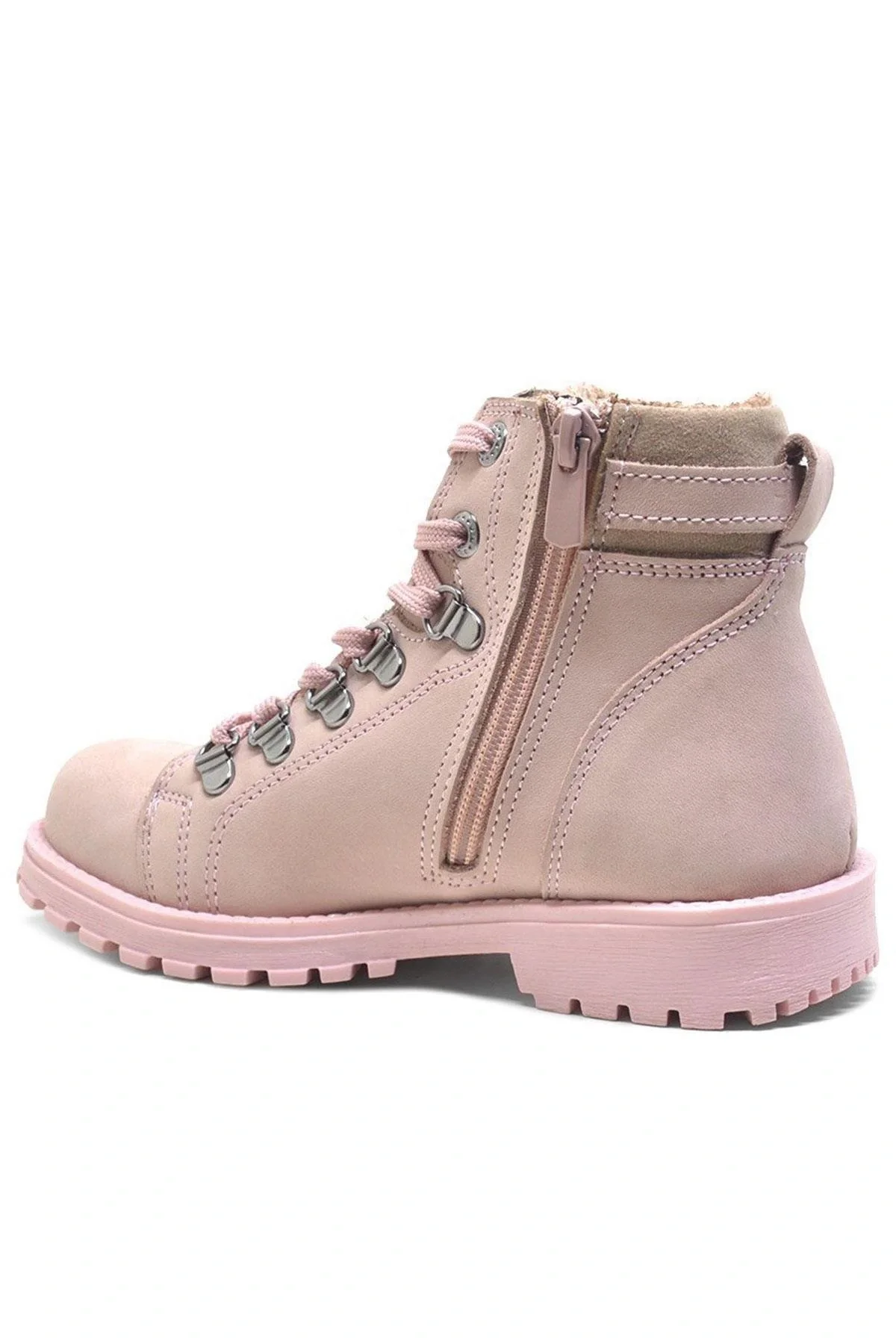 Rakerplus Griffon Hakiki Deri Pembe Fermuarlı Kışlık Kız Çocuk Bot
