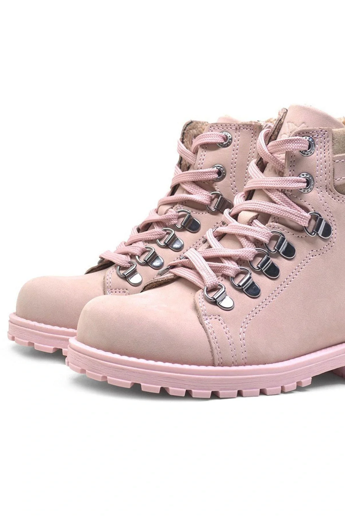 Rakerplus Griffon Hakiki Deri Pembe Fermuarlı Kışlık Kız Çocuk Bot