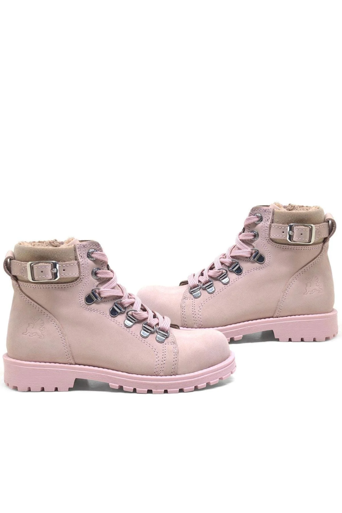 Rakerplus Griffon Hakiki Deri Pembe Fermuarlı Kışlık Kız Çocuk Bot