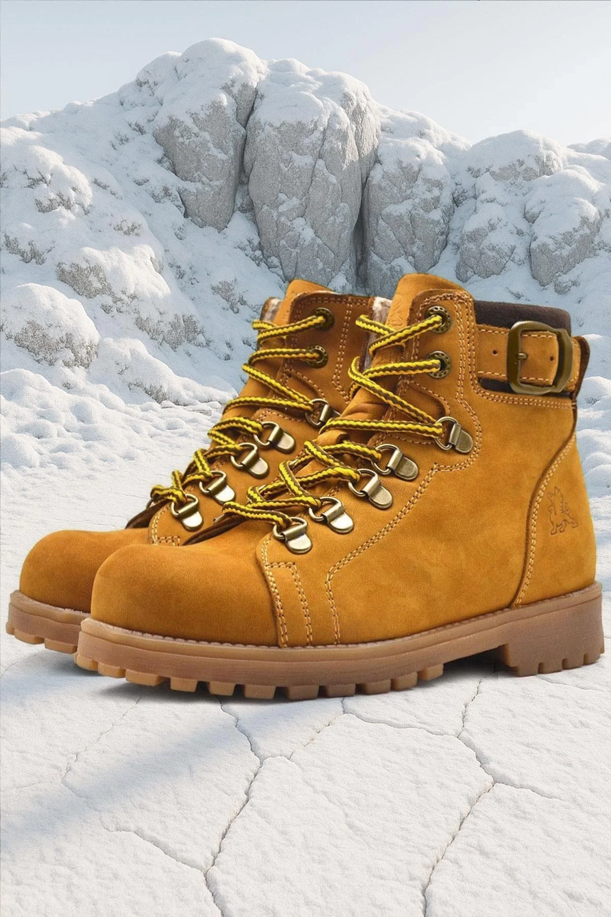 Rakerplus Griffon Hakiki Deri Sarı Kürklü Çocuk Bot