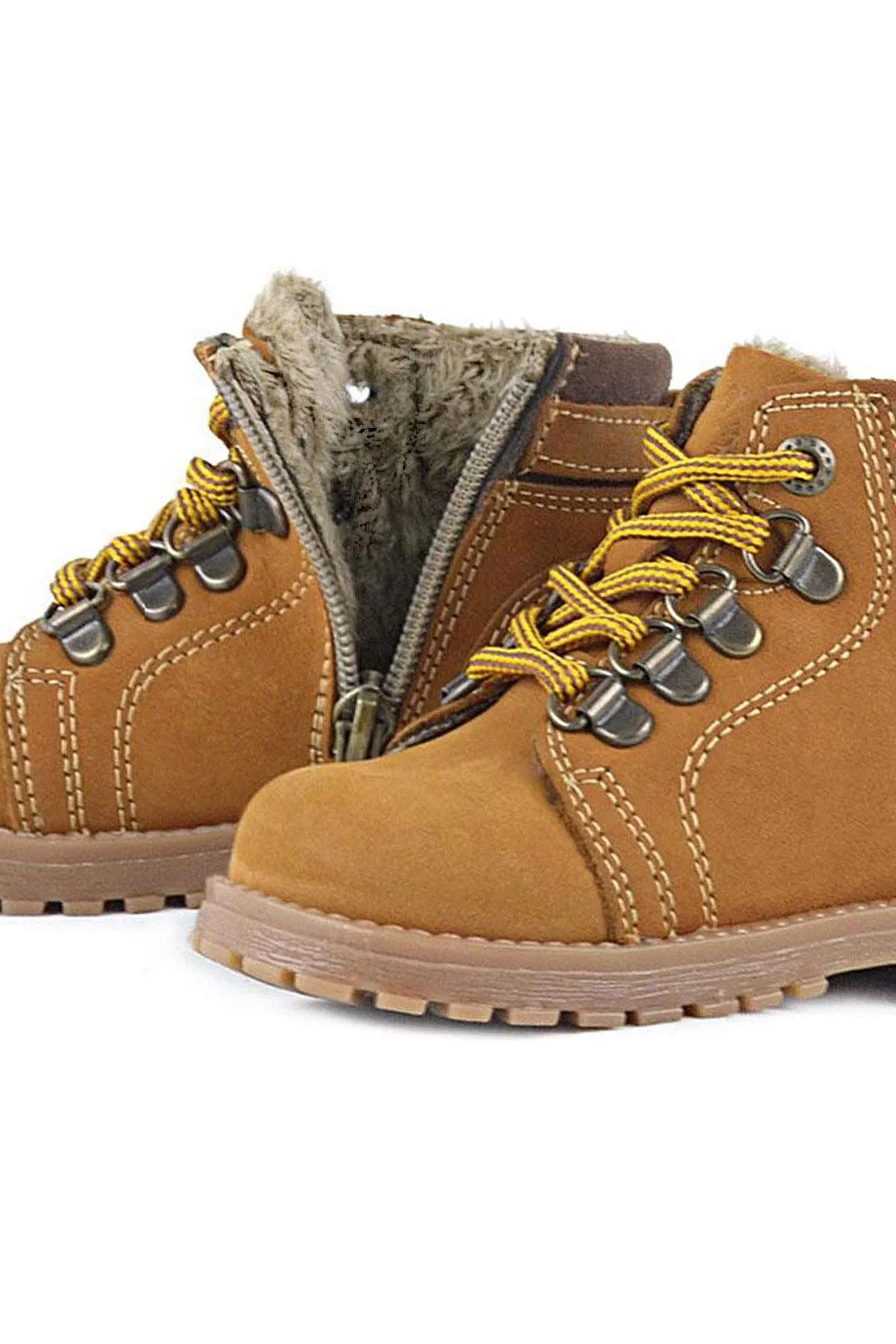 Rakerplus Griffon Hakiki Deri Sarı Kürklü Çocuk Bot