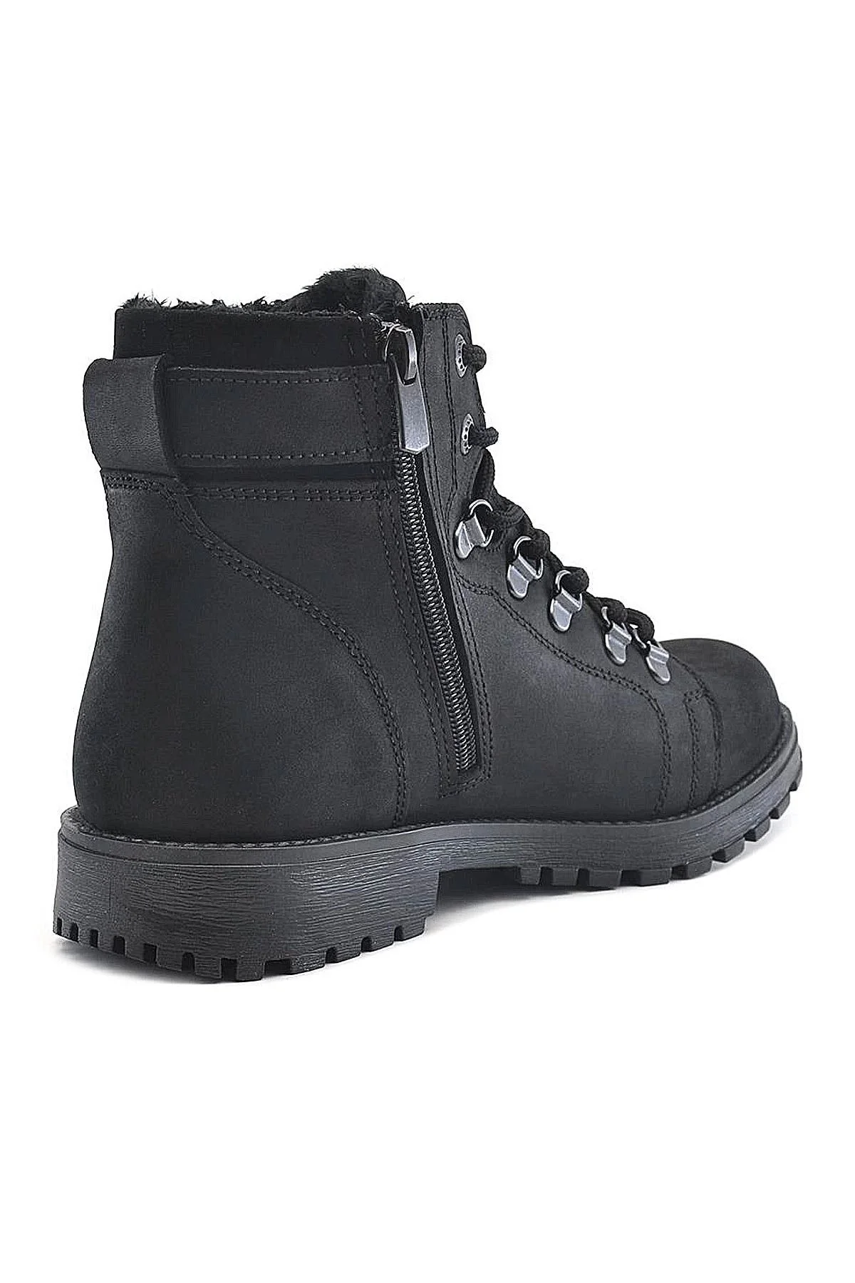 Rakerplus Griffon Hakiki Deri Siyah Fermuarlı Çocuk Bot