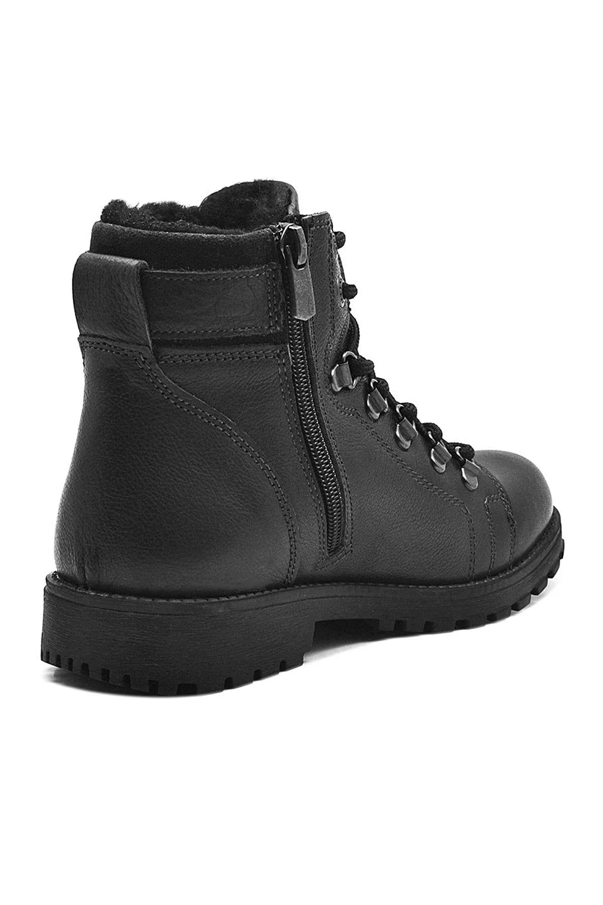 Rakerplus Griffon Hakiki Deri Siyah Fermuarlı Çocuk Bot