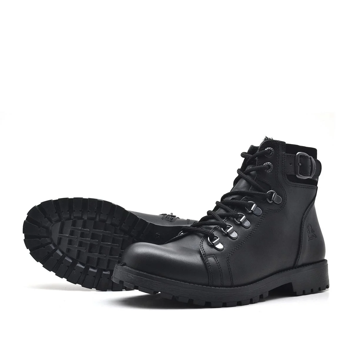 Rakerplus Griffon Hakiki Deri Siyah Fermuarlı Çocuk Bot