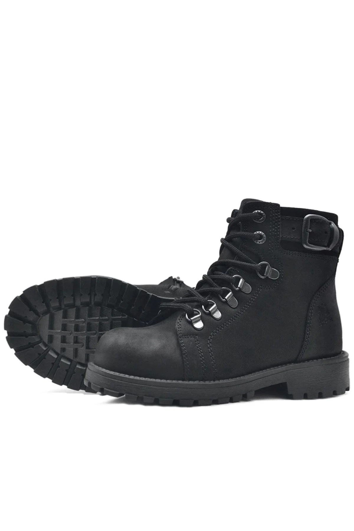 Rakerplus Griffon Hakiki Deri Siyah Fermuarlı Çocuk Bot