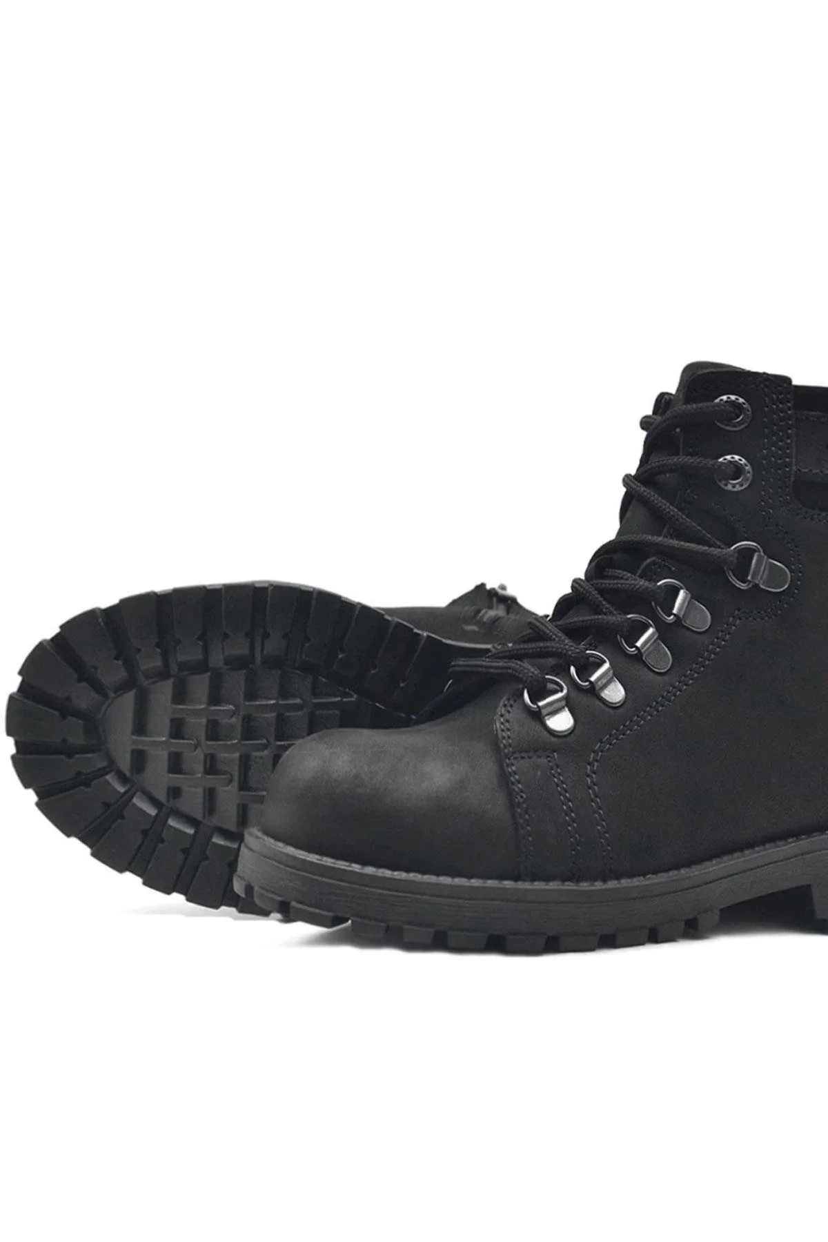 Rakerplus Griffon Hakiki Deri Siyah Fermuarlı Çocuk Bot