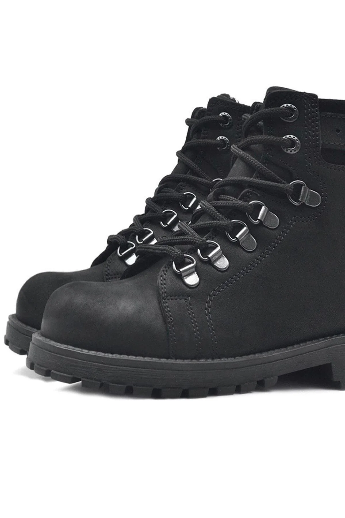 Rakerplus Griffon Hakiki Deri Siyah Fermuarlı Çocuk Bot