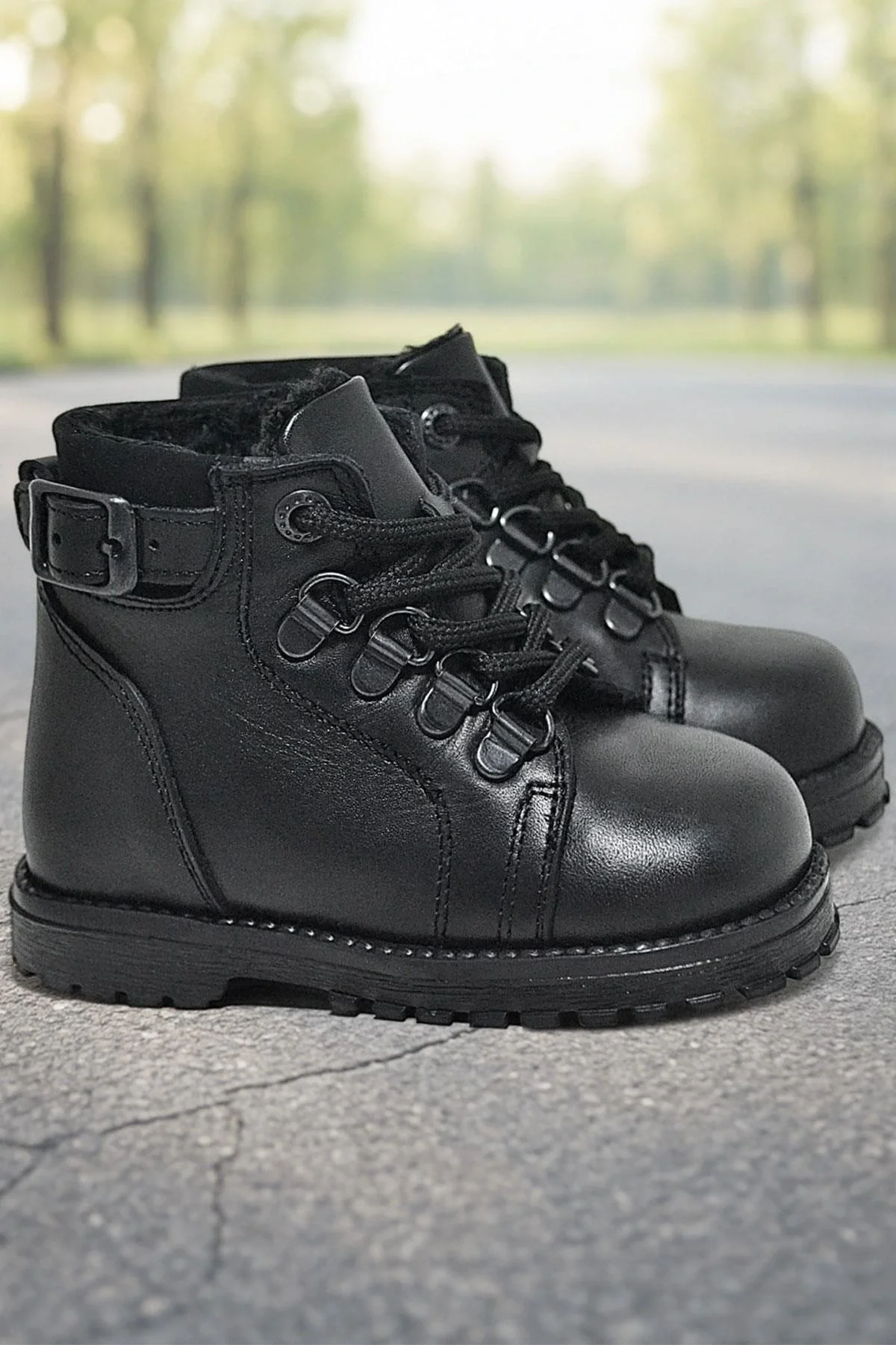 Rakerplus Griffon Hakiki Deri Siyah Fermuarlı Erkek Bebek Bot