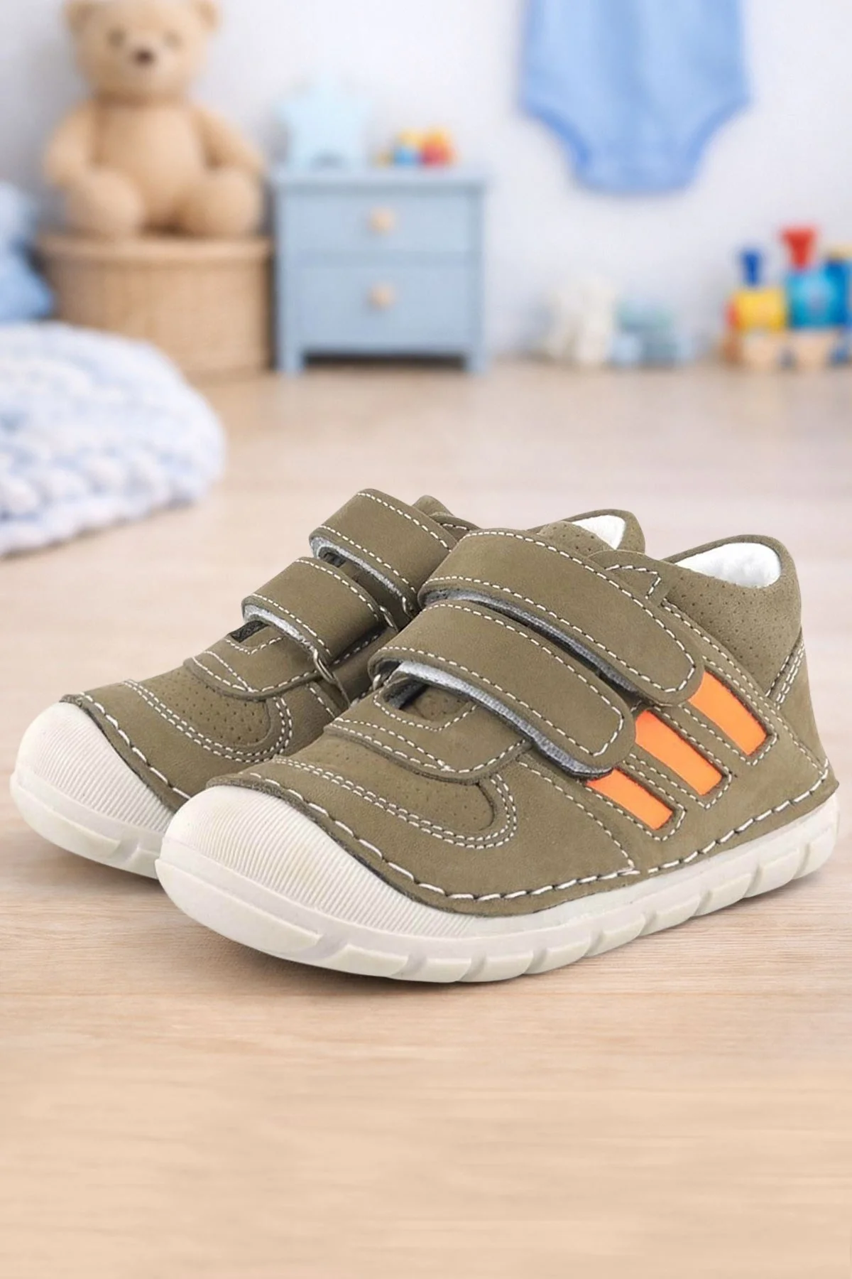 Rakerplus Grizzy Hakiki Deri Haki İlk Adım Unisex Bebek Ayakkabısı