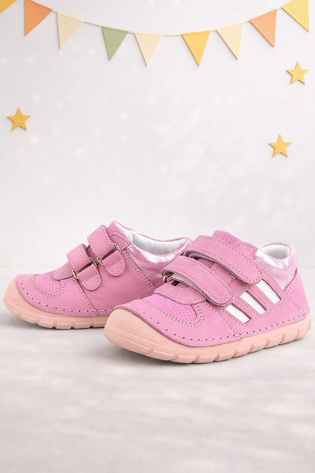 Rakerplus Grizzy Hakiki Deri Pembe İlk Adım Kız Bebek Ayakkabısı