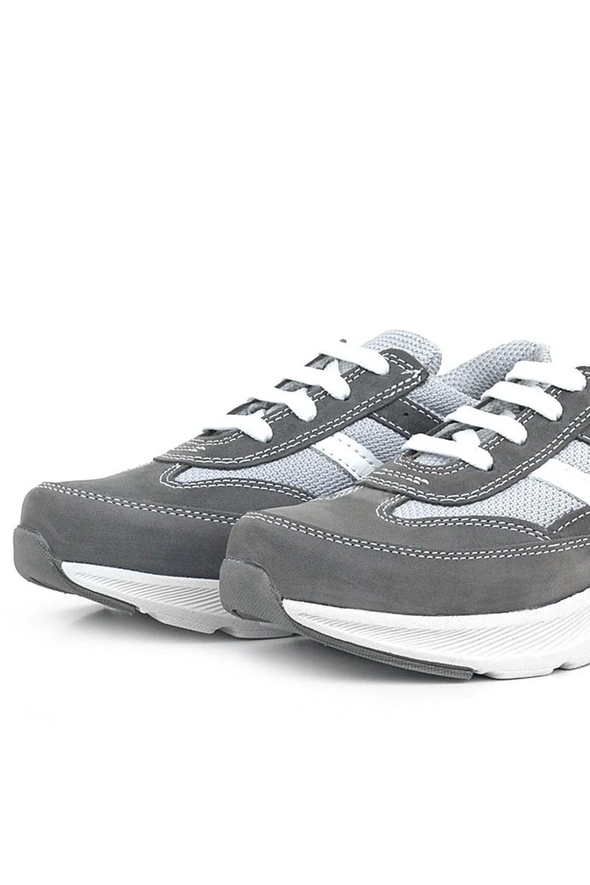 Rakerplus Hakiki Deri Anatomik Gri Bağcıklı Hafif Çocuk Spor Ayakkabı