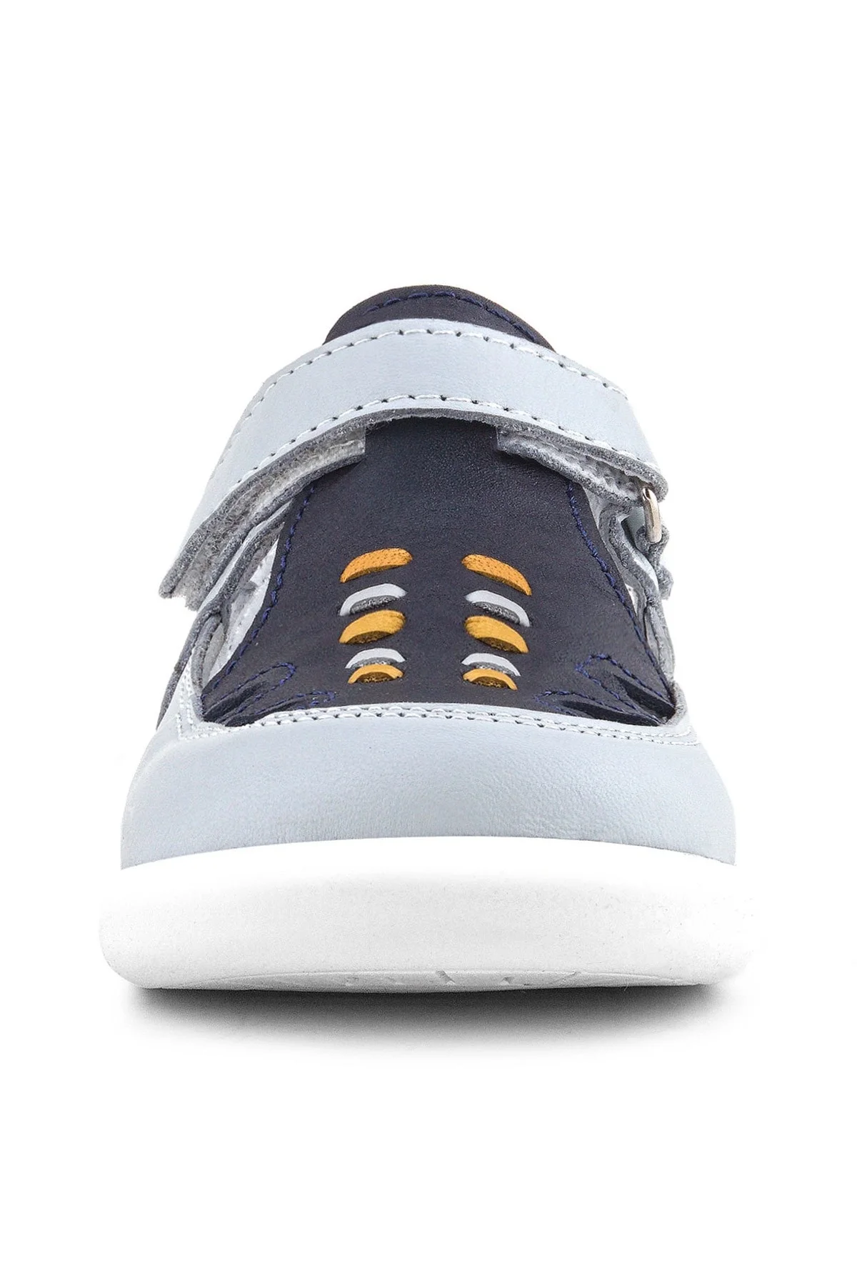 Rakerplus Hakiki Deri Anatomik Gri Cırtlı Bebek Sandalet Ayakkabı