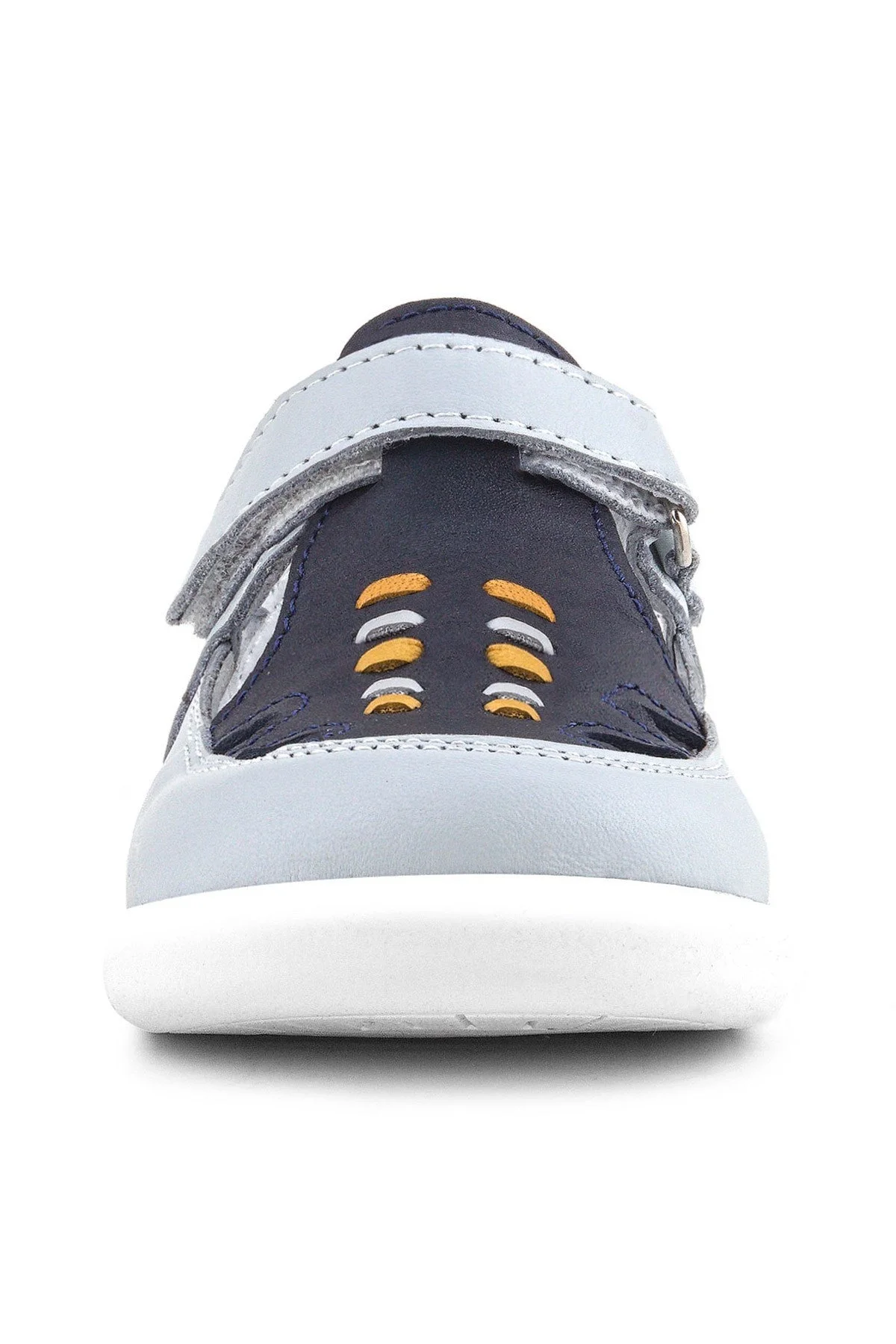 Rakerplus Hakiki Deri Anatomik Gri Cırtlı Bebek Sandalet Ayakkabı