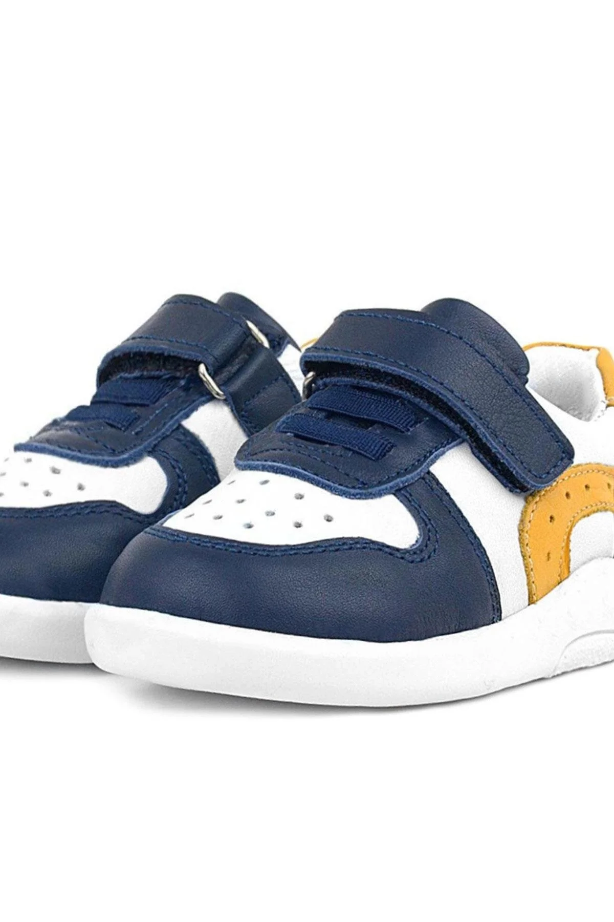 Rakerplus Hakiki Deri Anatomik Lacivert Beyaz Bebek Spor Ayakkabı