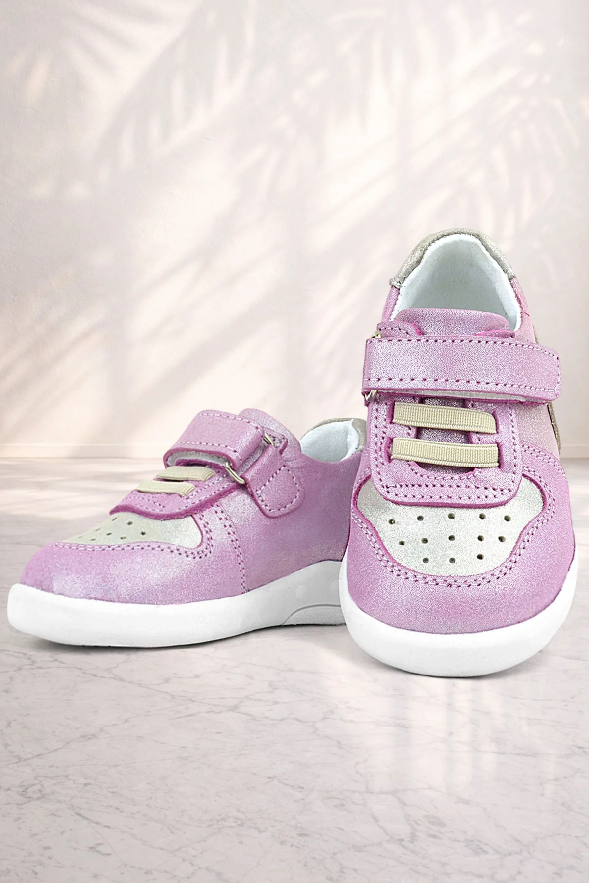 Rakerplus Hakiki Deri Anatomik Pembe Simli Bebek Spor Ayakkabı