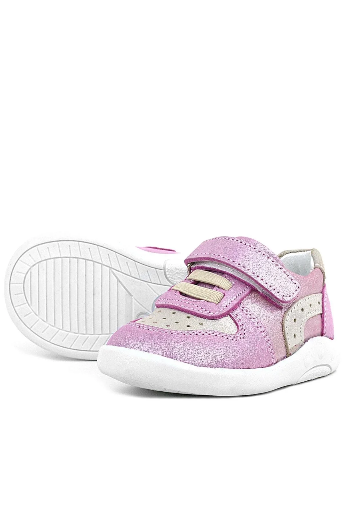 Rakerplus Hakiki Deri Anatomik Pembe Simli Bebek Spor Ayakkabı