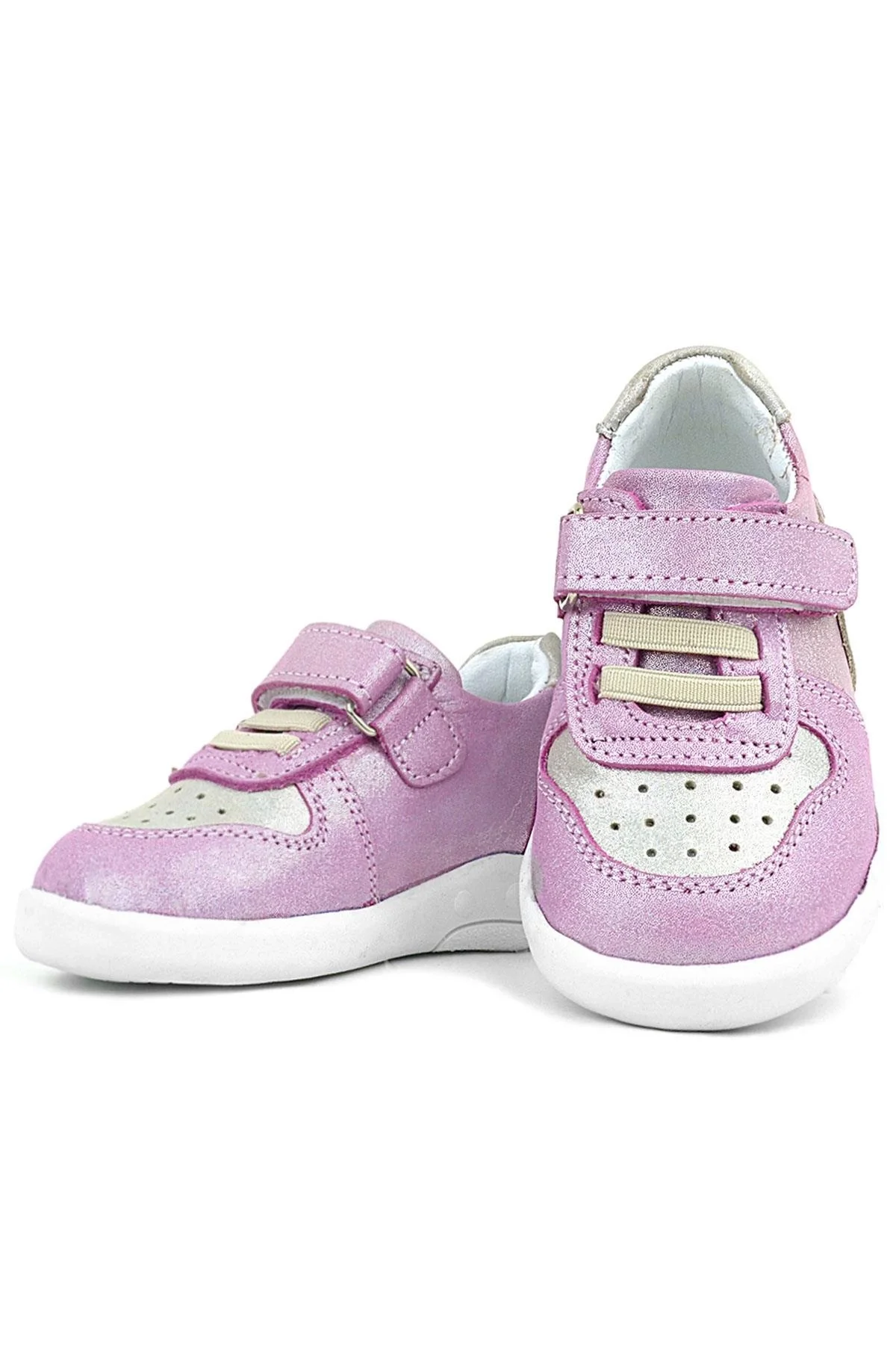 Rakerplus Hakiki Deri Anatomik Pembe Simli Bebek Spor Ayakkabı