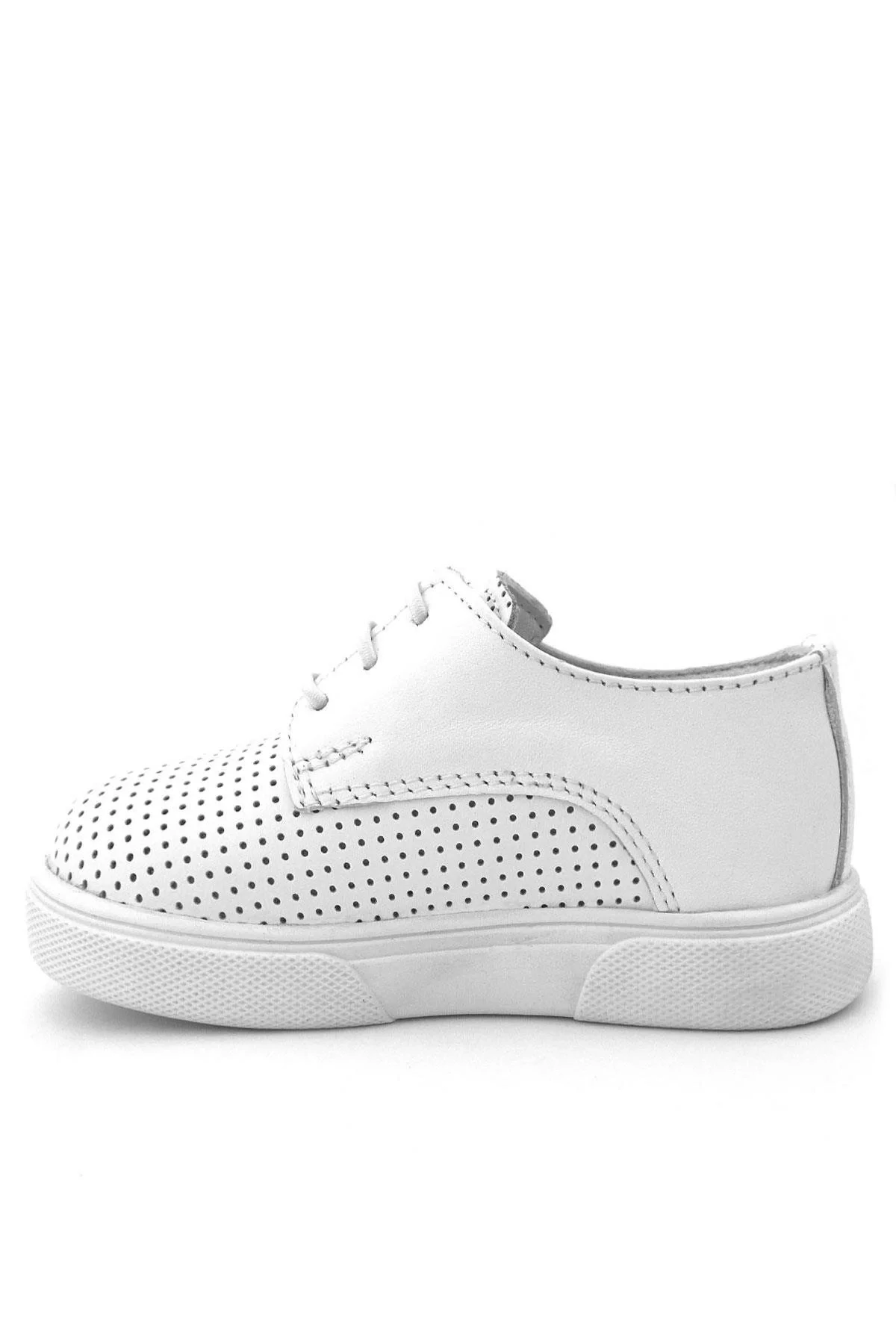 Rakerplus Hakiki Deri Beyaz Lastikli Erkek Çocuk Günlük Ayakkabı