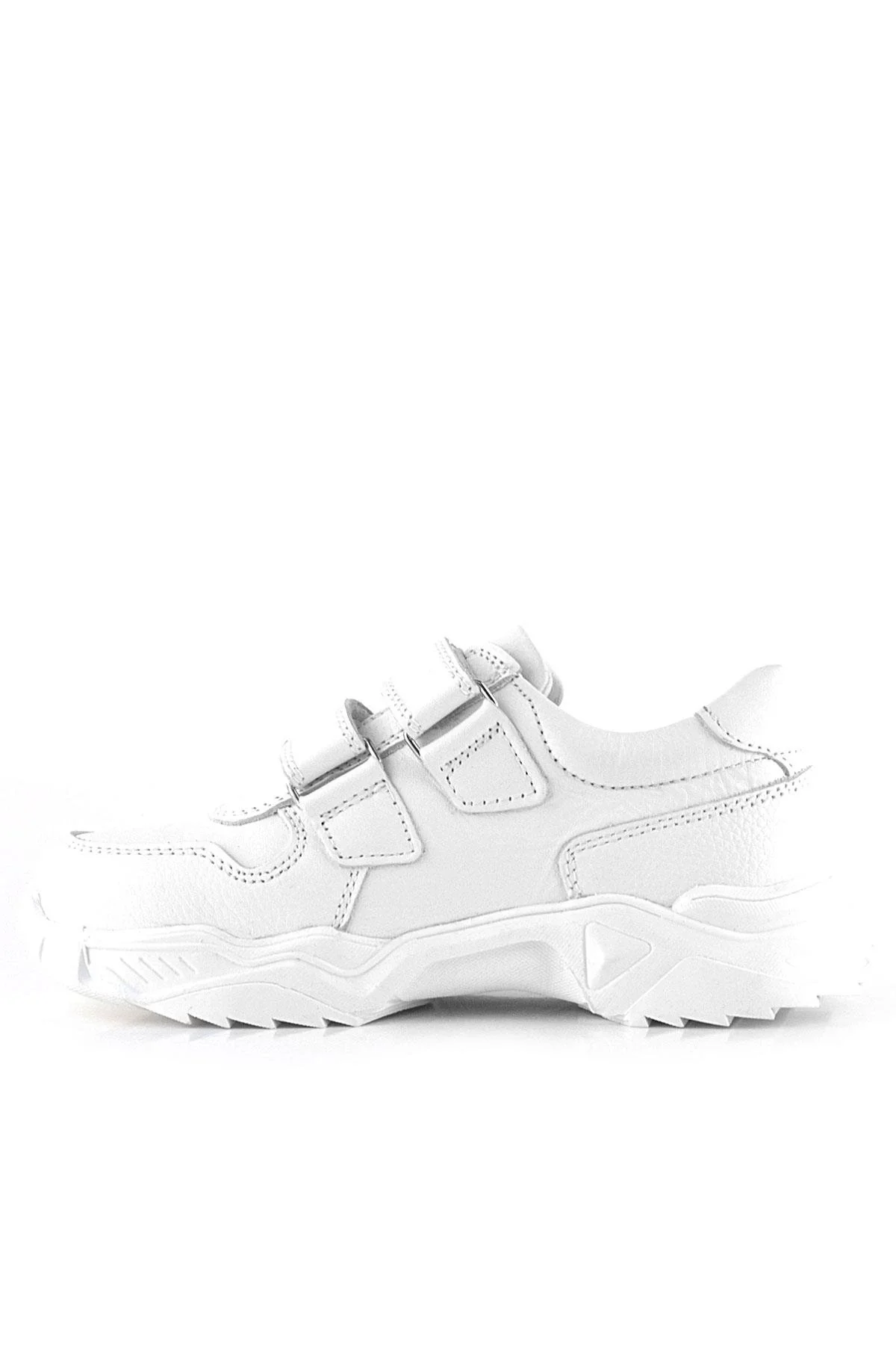 Rakerplus Hakiki Deri Beyaz Papatya Detaylı Kız Çocuk Günlük Ayakkabı