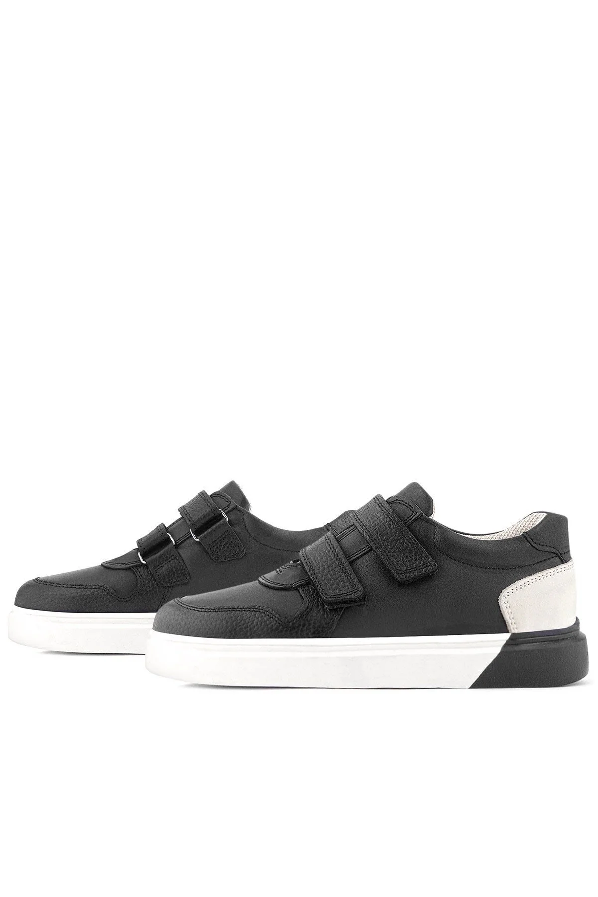 Rakerplus Hakiki Deri Cırt Cırtlı Siyah Erkek Çocuk Spor Ayakkabı