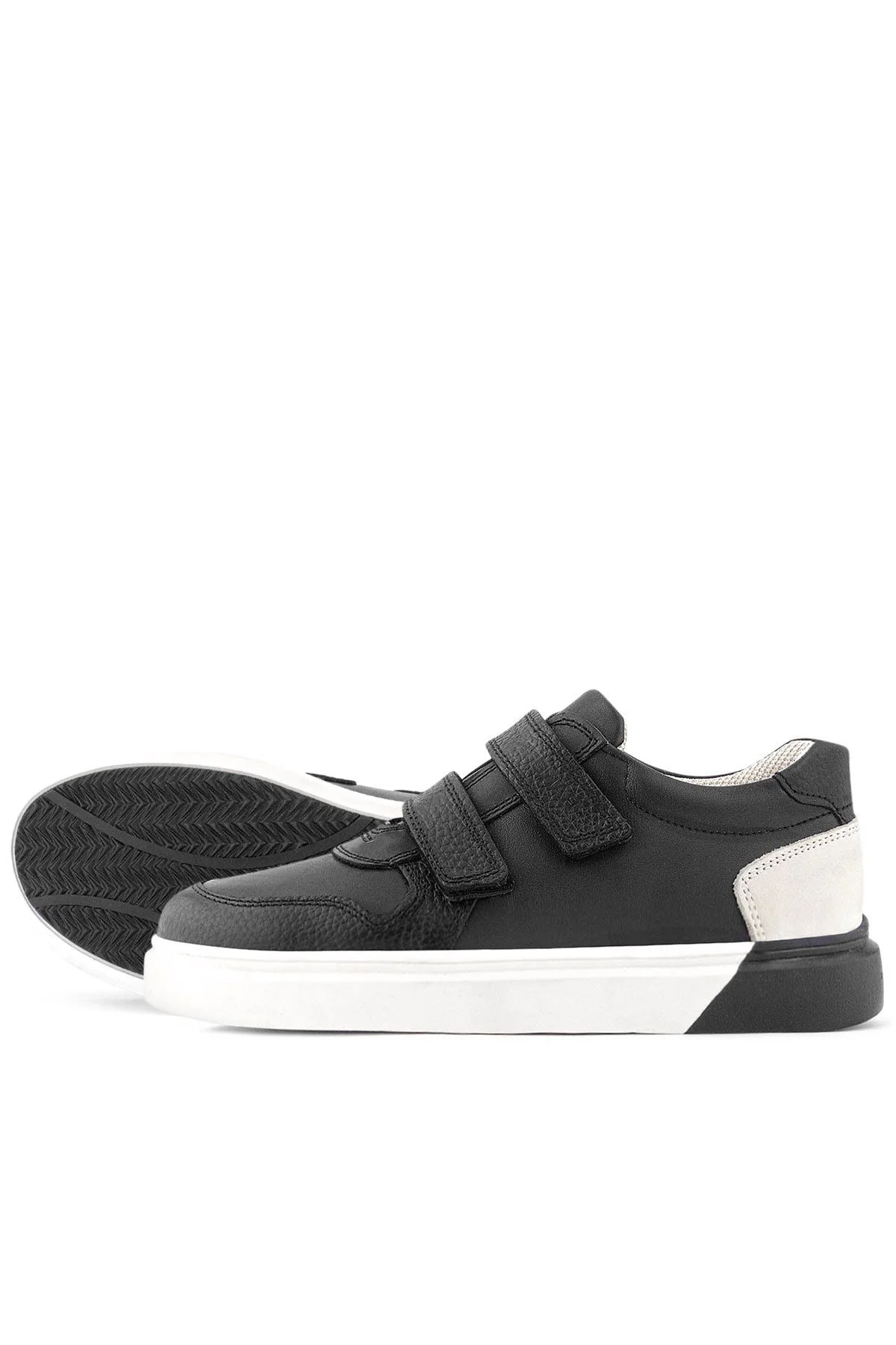 Rakerplus Hakiki Deri Cırt Cırtlı Siyah Erkek Çocuk Spor Ayakkabı