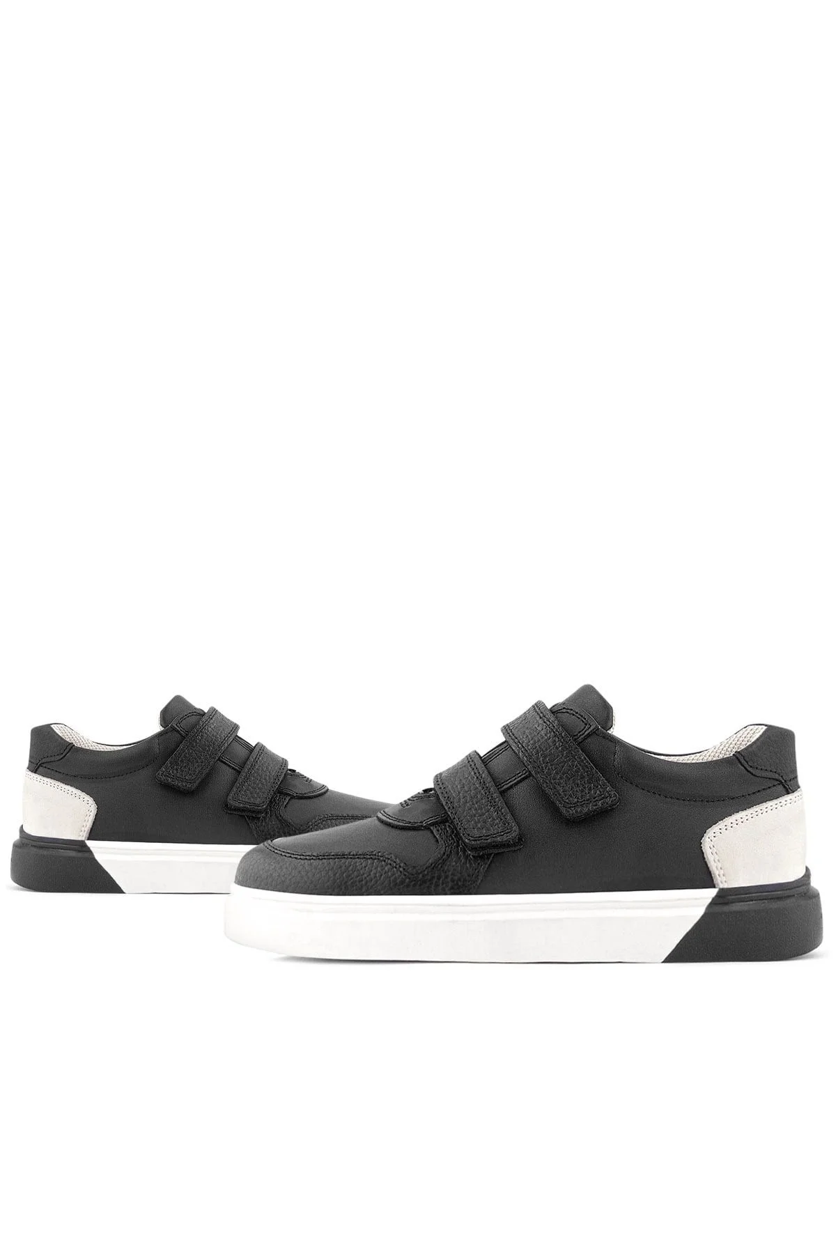 Rakerplus Hakiki Deri Cırt Cırtlı Siyah Erkek Çocuk Spor Ayakkabı