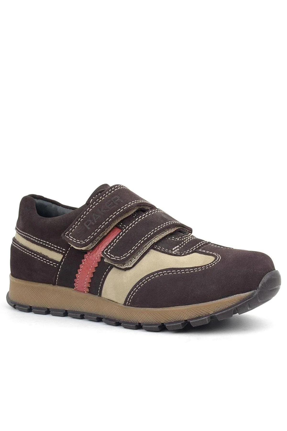 Rakerplus Hakiki Deri Cırtlı Kahve Kum Çocuk Spor Okul Ayakkabı