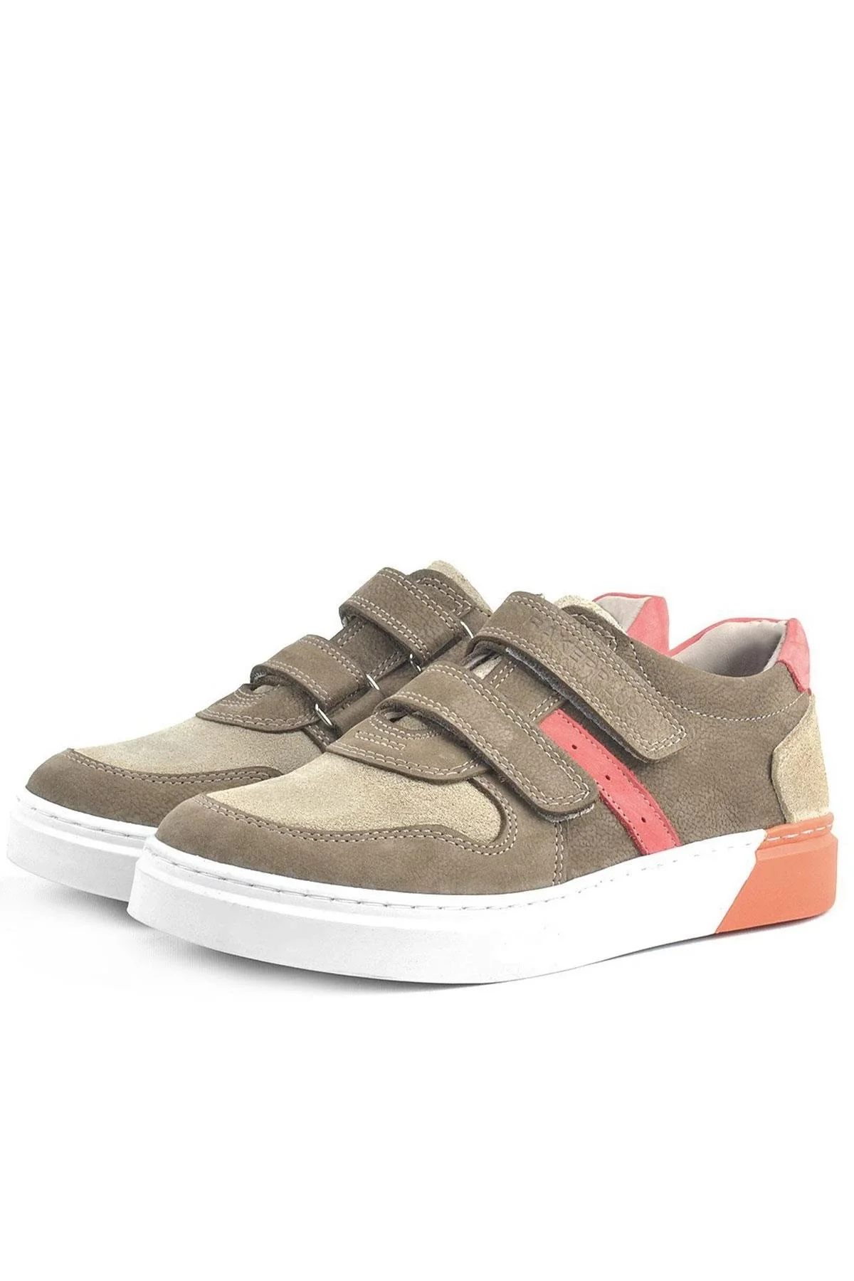 Rakerplus Hakiki Deri Cırtlı Kum Rengi Erkek Çocuk Spor Ayakkabı