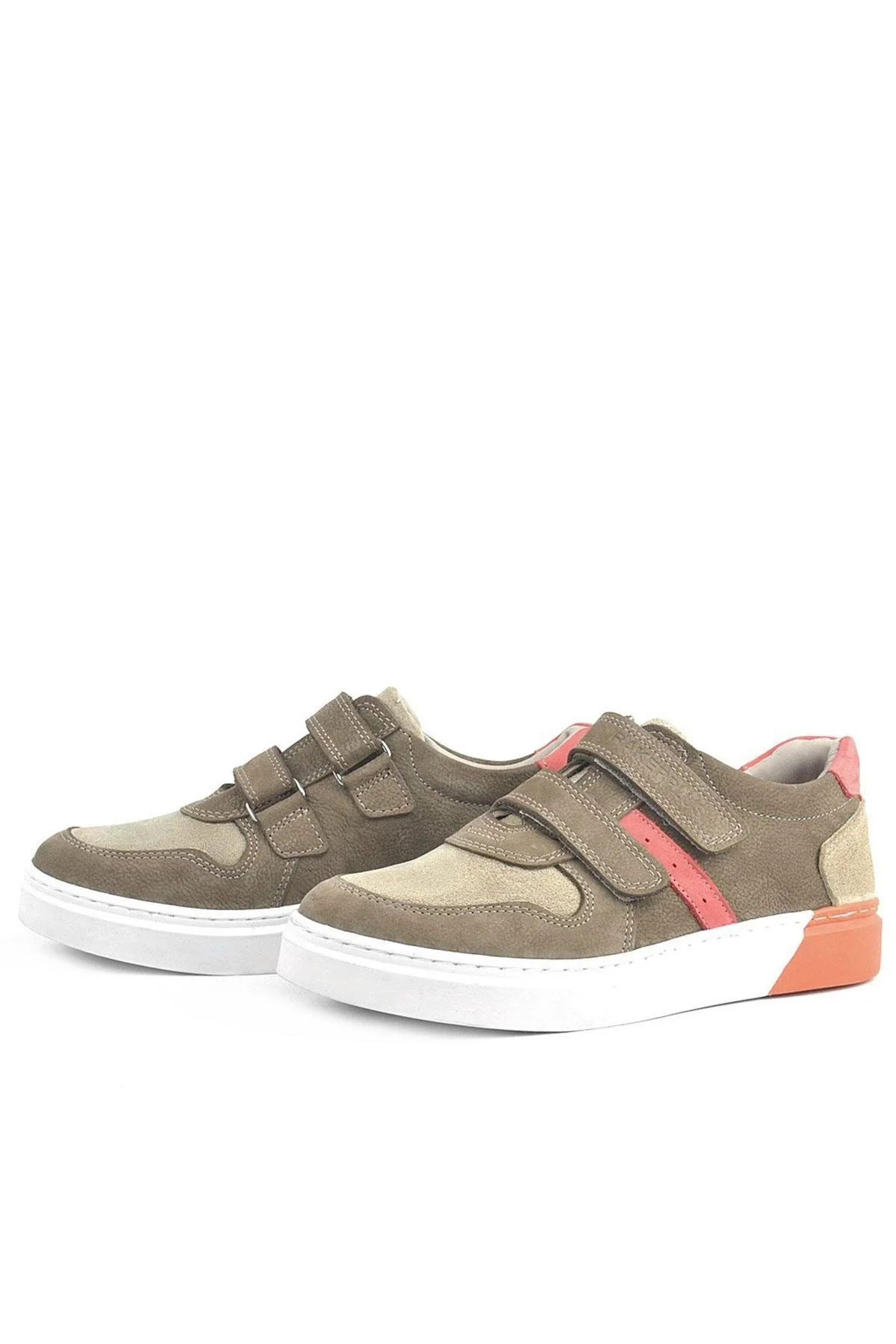 Rakerplus Hakiki Deri Cırtlı Kum Rengi Erkek Çocuk Spor Ayakkabı