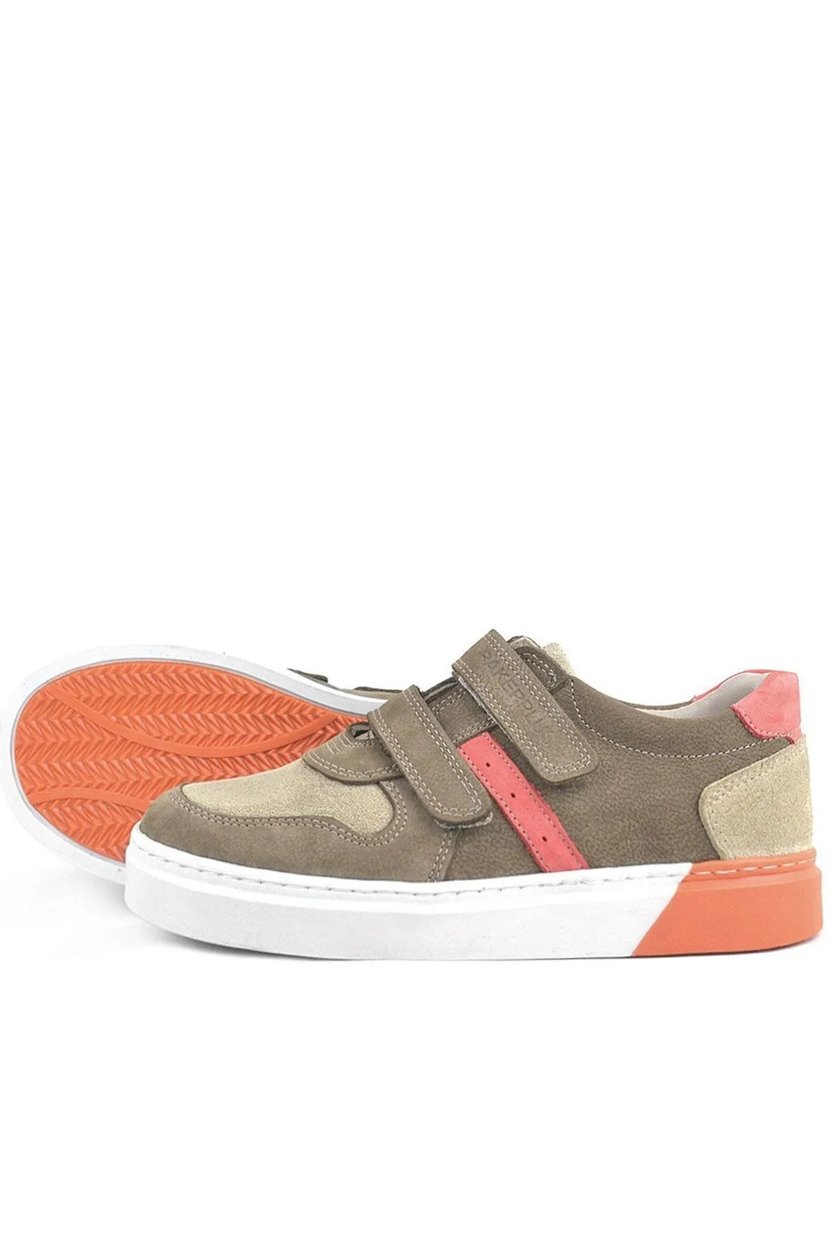 Rakerplus Hakiki Deri Cırtlı Kum Rengi Erkek Çocuk Spor Ayakkabı