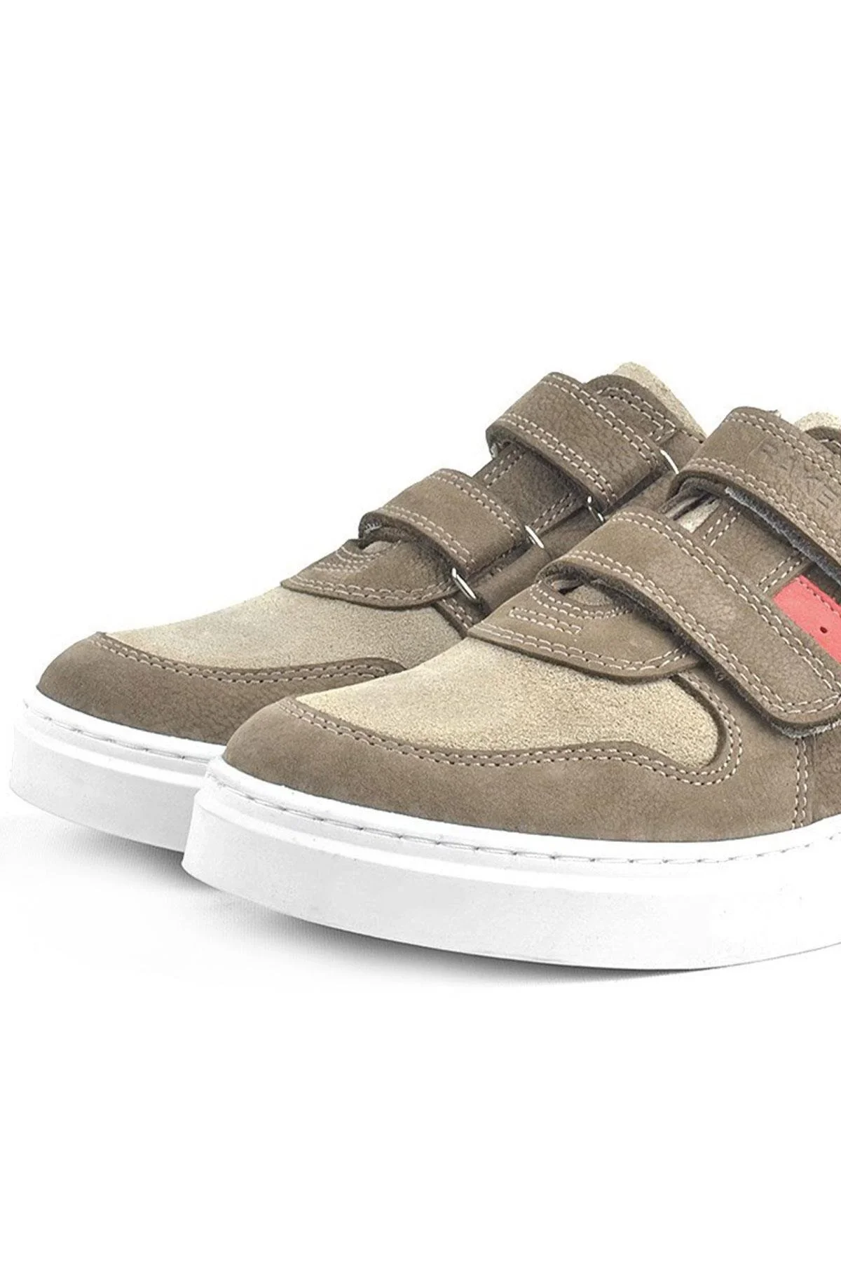 Rakerplus Hakiki Deri Cırtlı Kum Rengi Erkek Çocuk Spor Ayakkabı