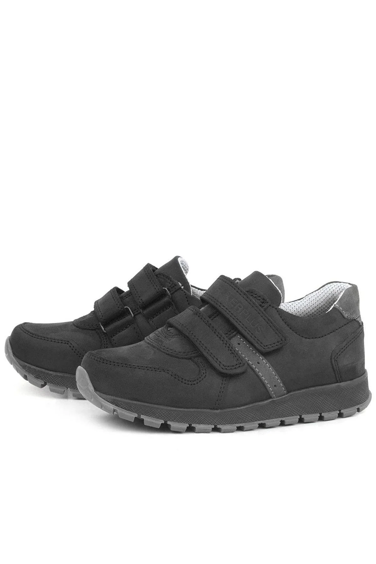 Rakerplus Hakiki Deri Cırtlı Siyah Çocuk Spor Okul Ayakkabı