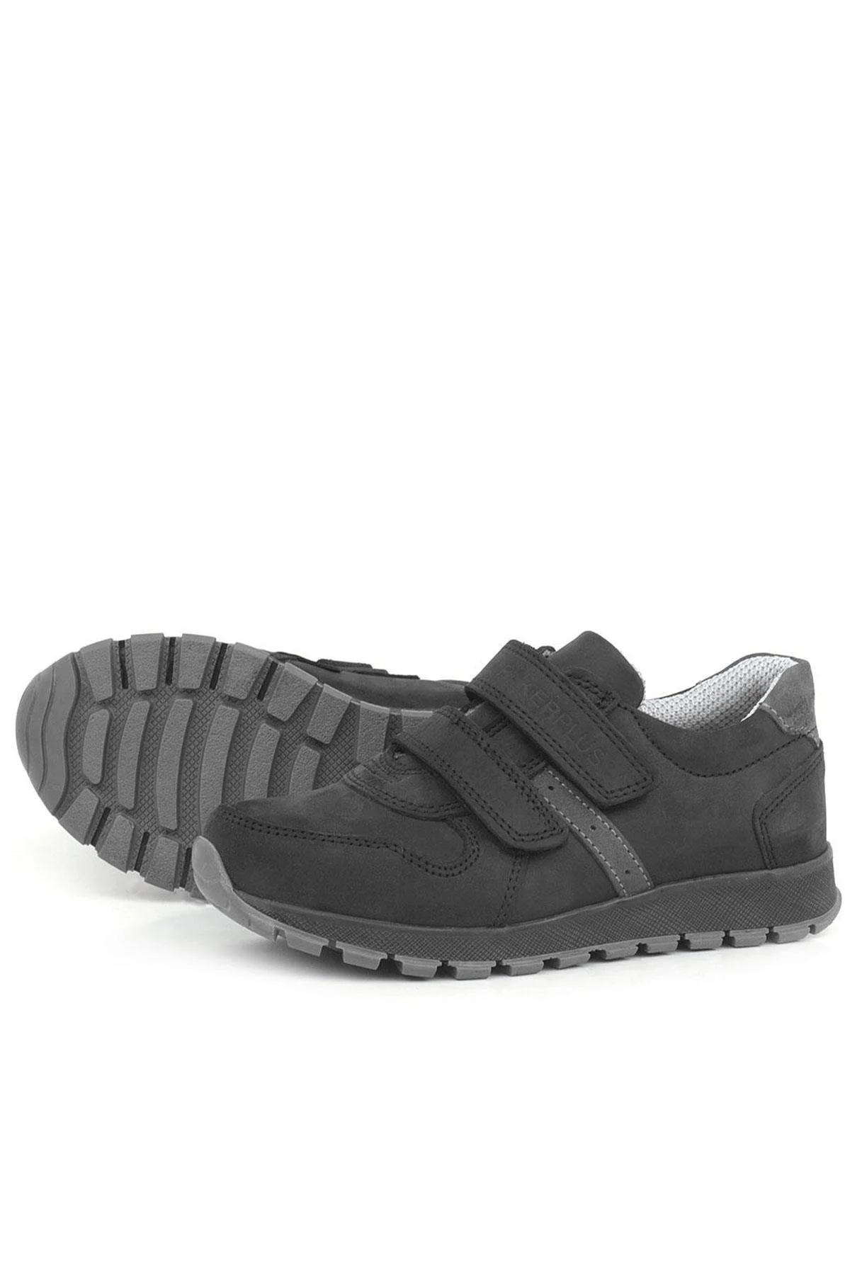 Rakerplus Hakiki Deri Cırtlı Siyah Çocuk Spor Okul Ayakkabı