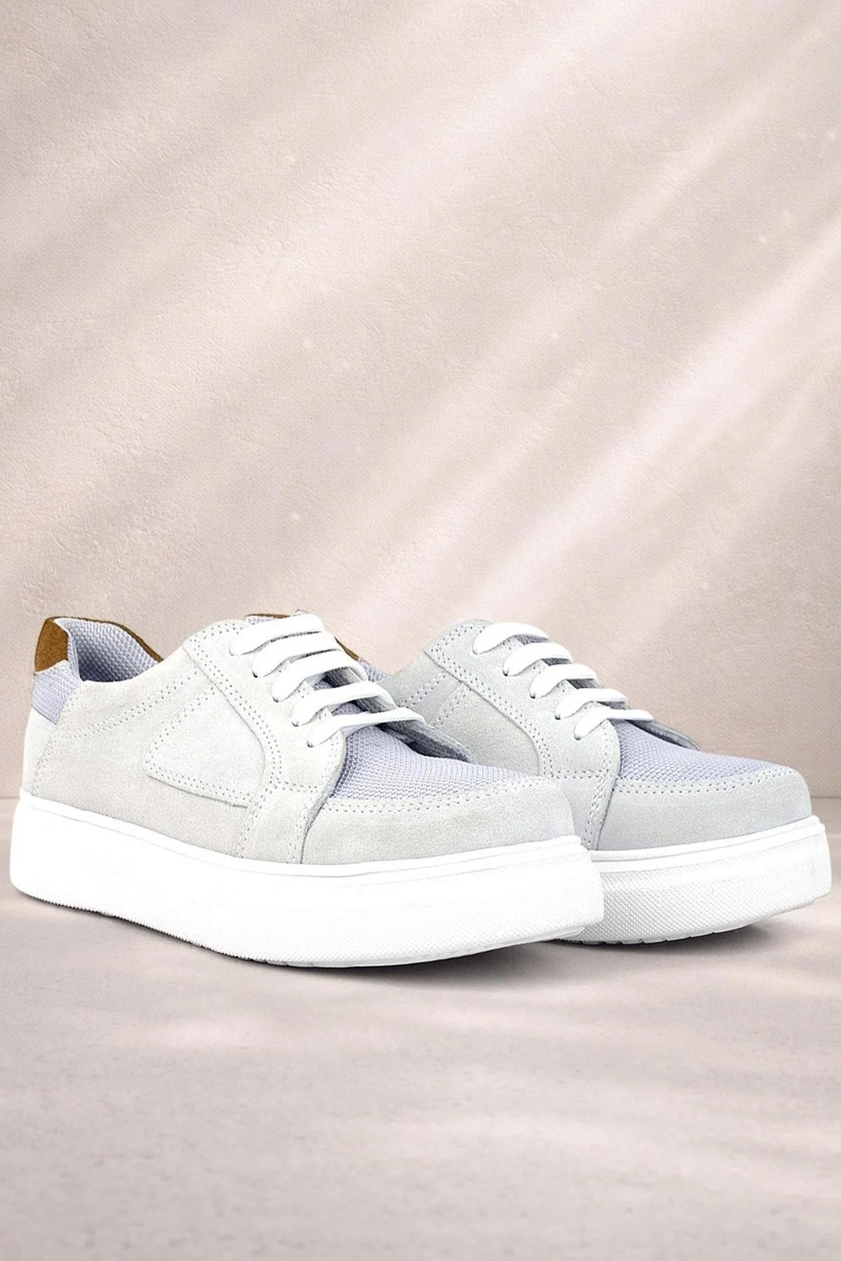 Rakerplus Hakiki Deri Gri Bağcıklı Çocuk Günlük Okul Ayakkabı