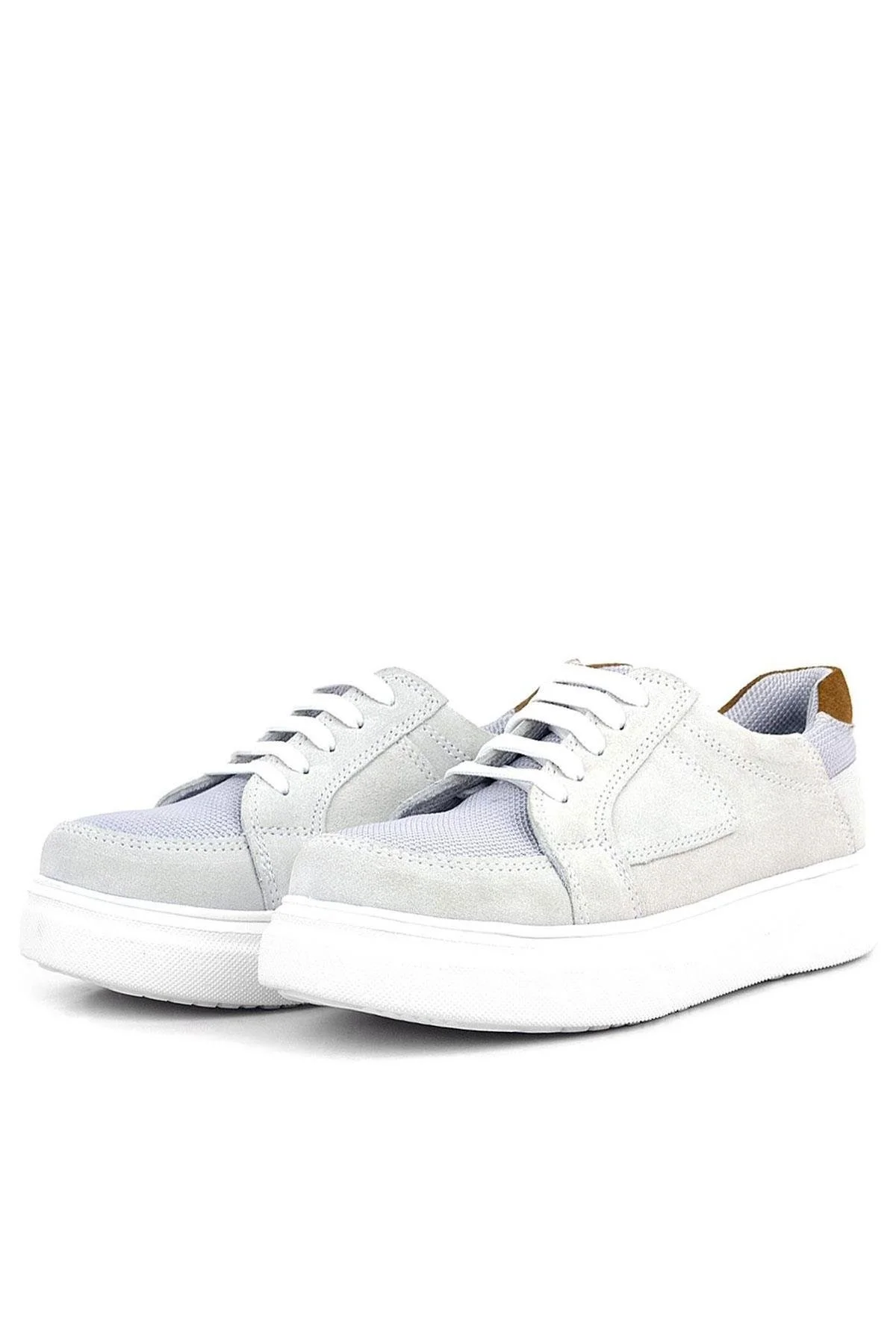 Rakerplus Hakiki Deri Gri Bağcıklı Çocuk Günlük Okul Ayakkabı