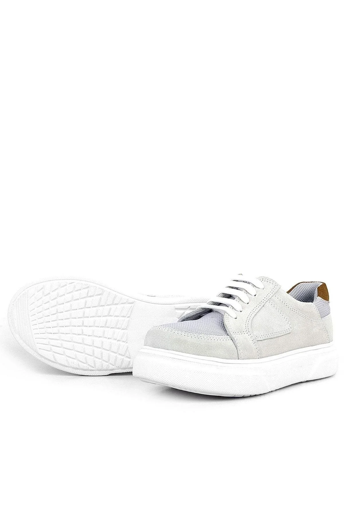 Rakerplus Hakiki Deri Gri Bağcıklı Çocuk Günlük Okul Ayakkabı