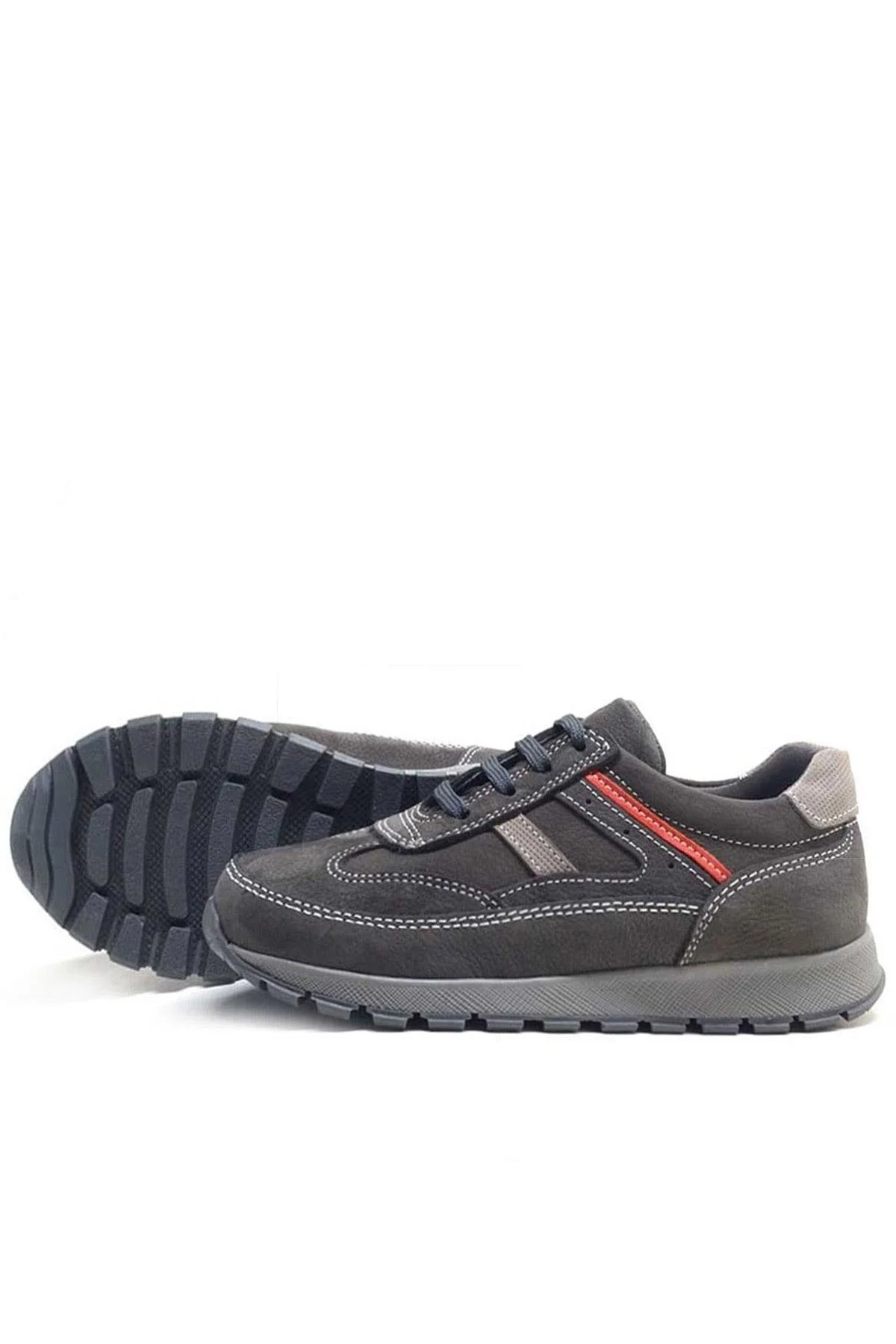 Rakerplus Hakiki Deri Gri Bağcıklı Erkek Çocuk Spor Ayakkabı
