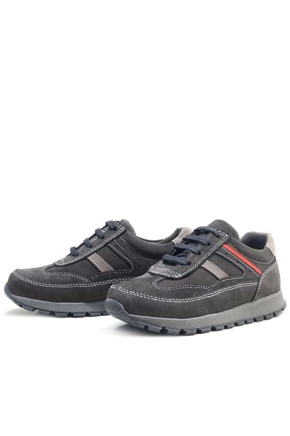 Rakerplus Hakiki Deri Gri Bağcıklı Erkek Çocuk Spor Okul Ayakkabı