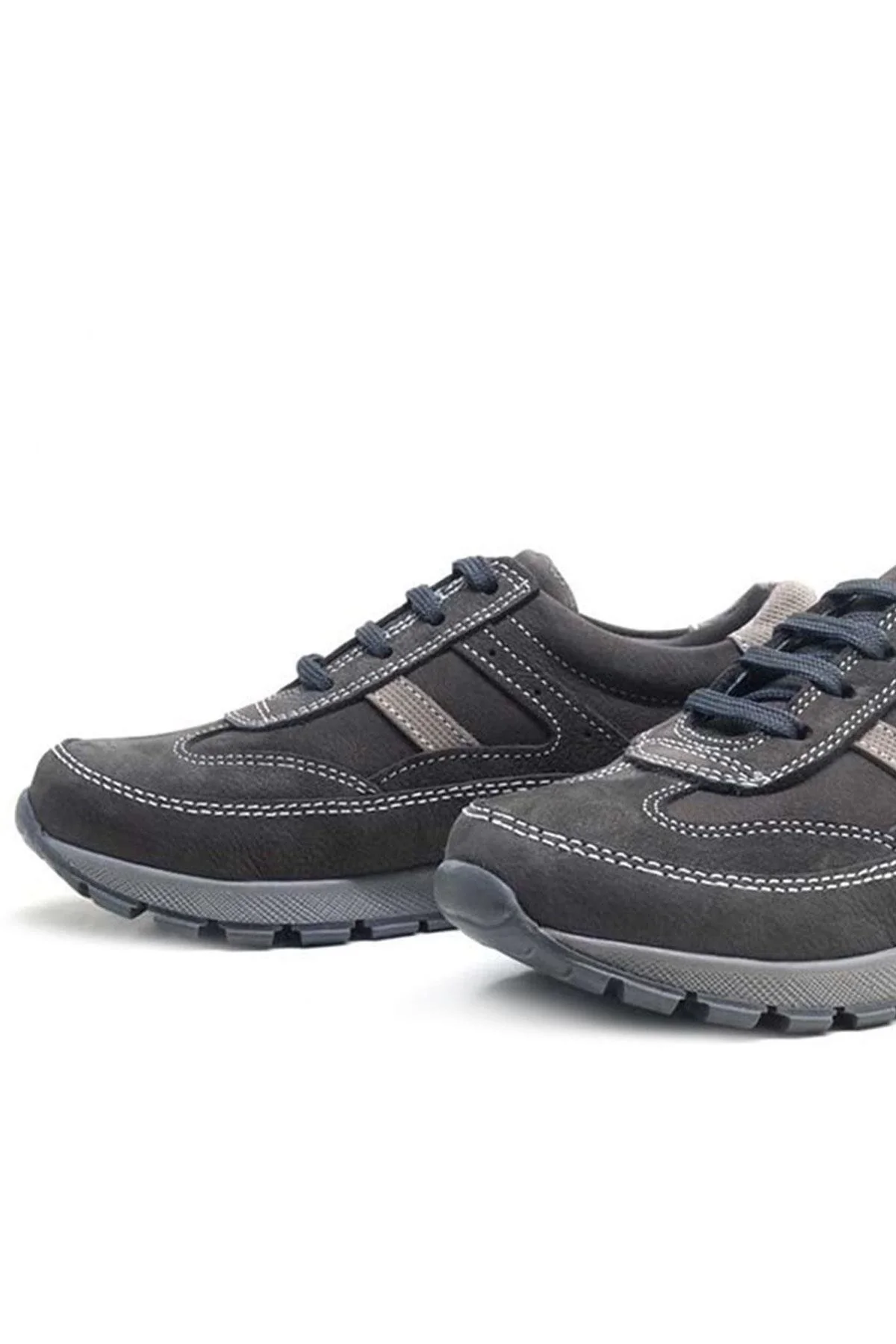 Rakerplus Hakiki Deri Gri Bağcıklı Erkek Çocuk Spor Okul Ayakkabı