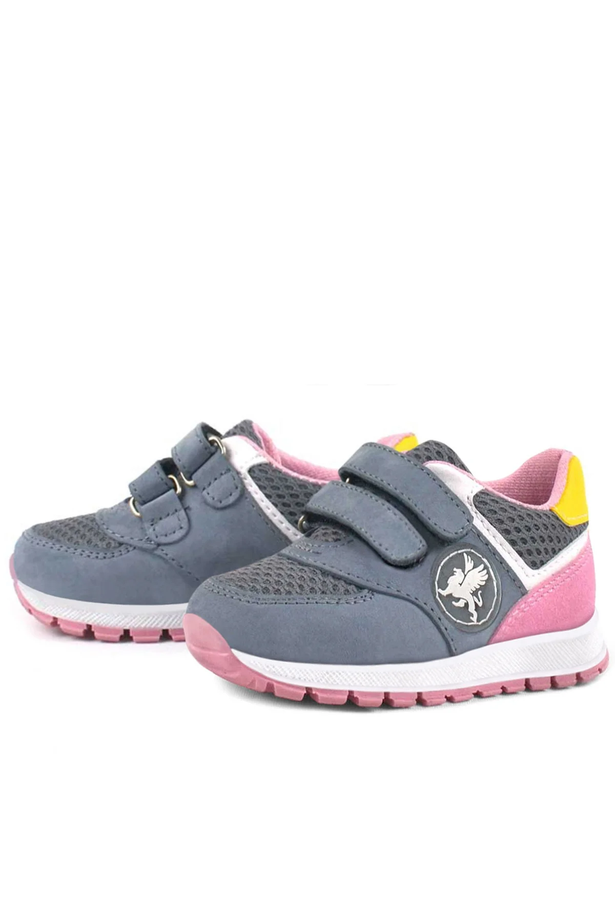 Rakerplus Hakiki Deri Gri Cırtlı Kız Bebek Spor Ayakkabı