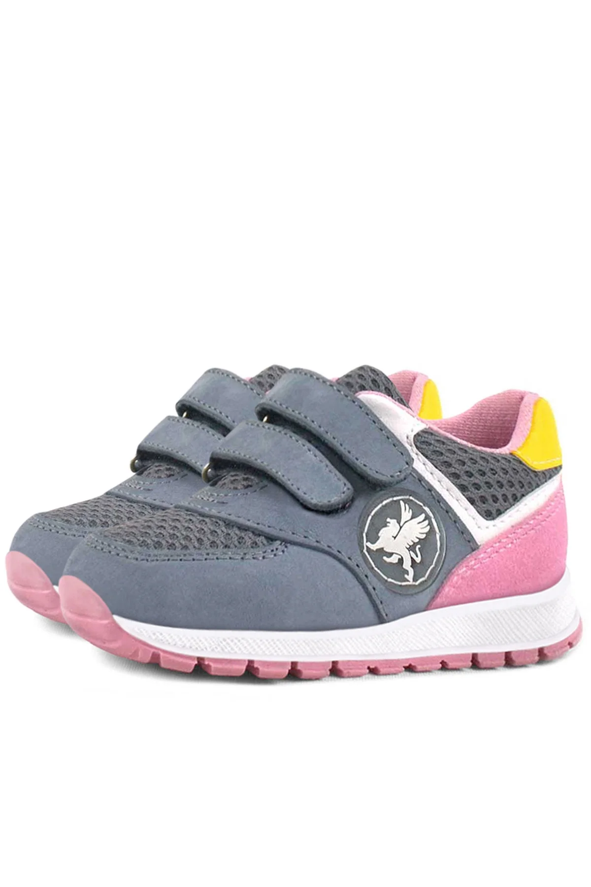 Rakerplus Hakiki Deri Gri Cırtlı Kız Bebek Spor Ayakkabı