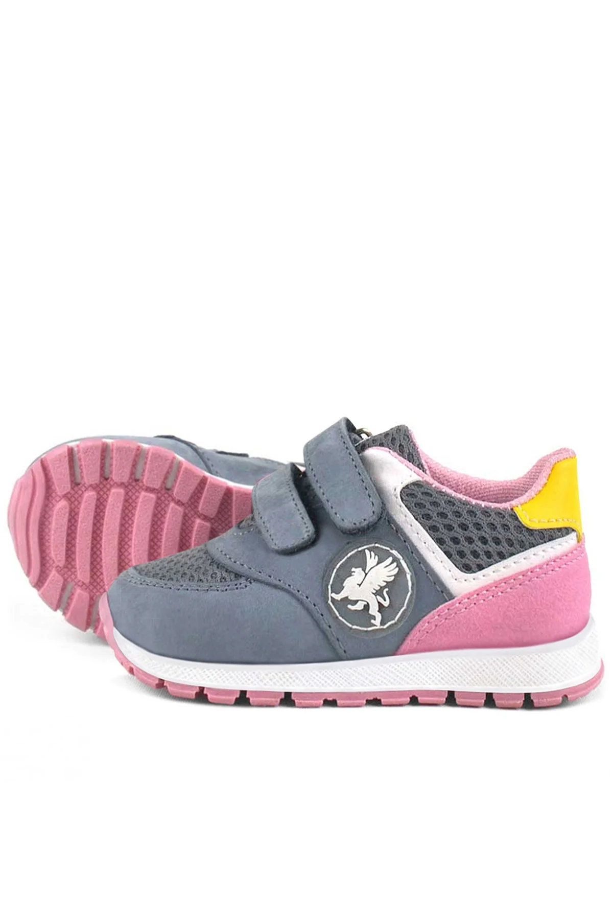 Rakerplus Hakiki Deri Gri Cırtlı Kız Bebek Spor Ayakkabı