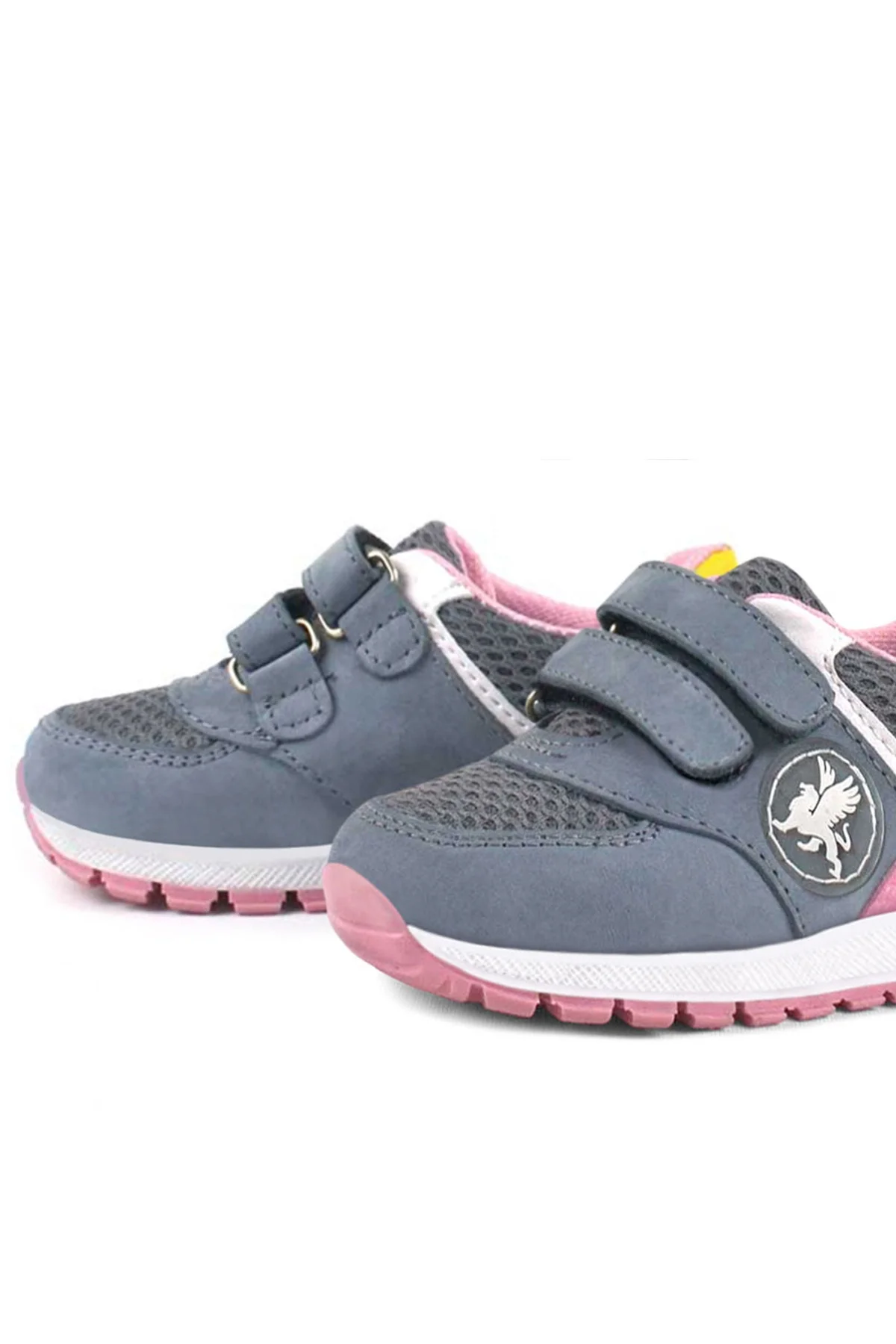 Rakerplus Hakiki Deri Gri Cırtlı Kız Bebek Spor Ayakkabı