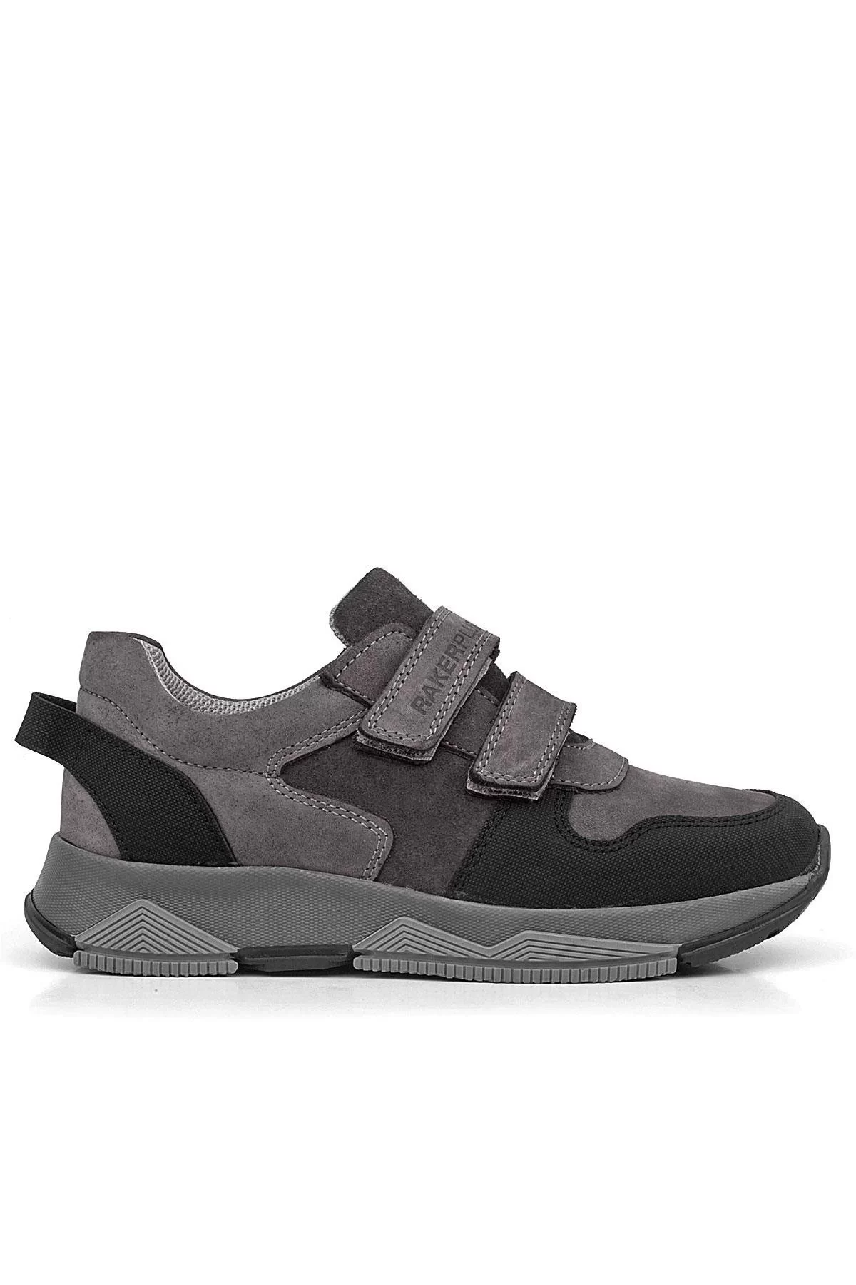 Rakerplus Hakiki Deri Gri Çocuk Sneakers Spor Ayakkabı