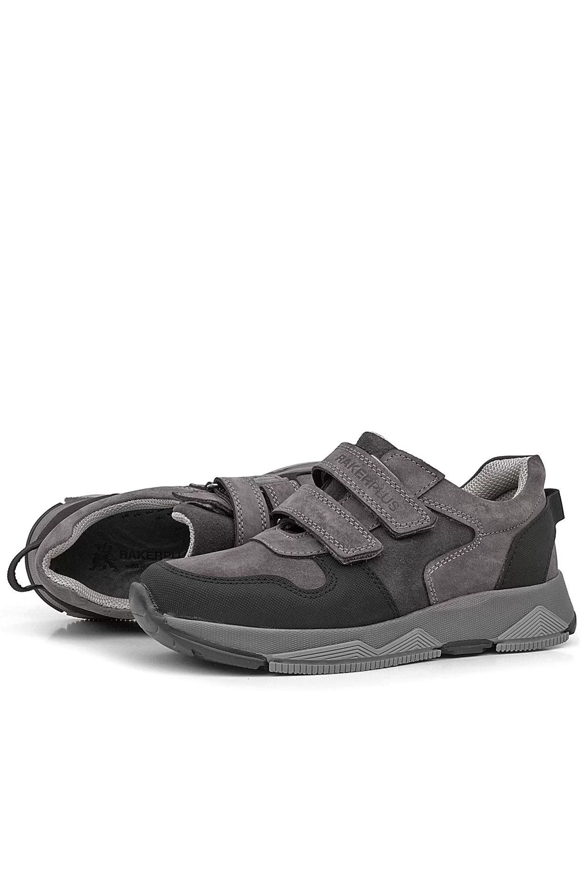 Rakerplus Hakiki Deri Gri Çocuk Sneakers Spor Ayakkabı
