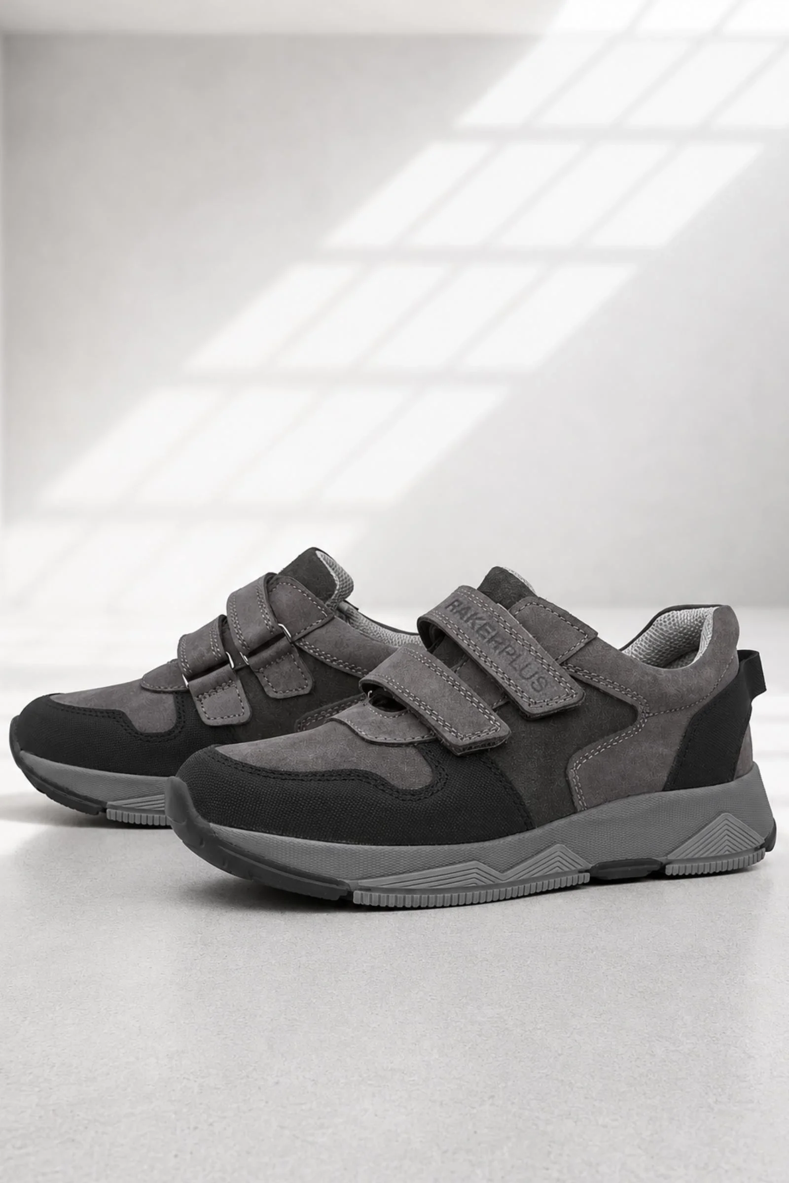 Rakerplus Hakiki Deri Gri Çocuk Sneakers Spor Ayakkabı